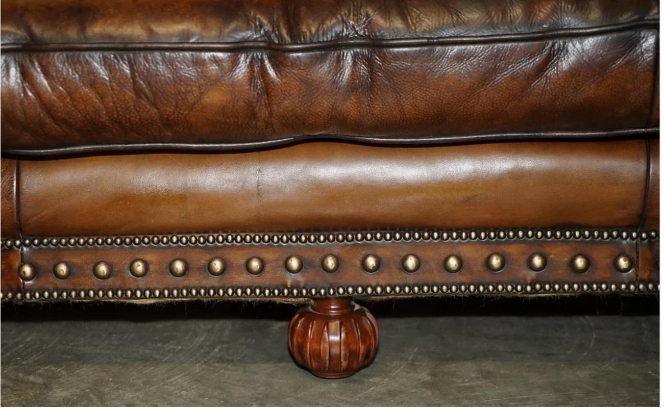 superbe canapé en cuir brun RALPH LAUREN ARAN ISLES CUSTOM MADE en vente 5