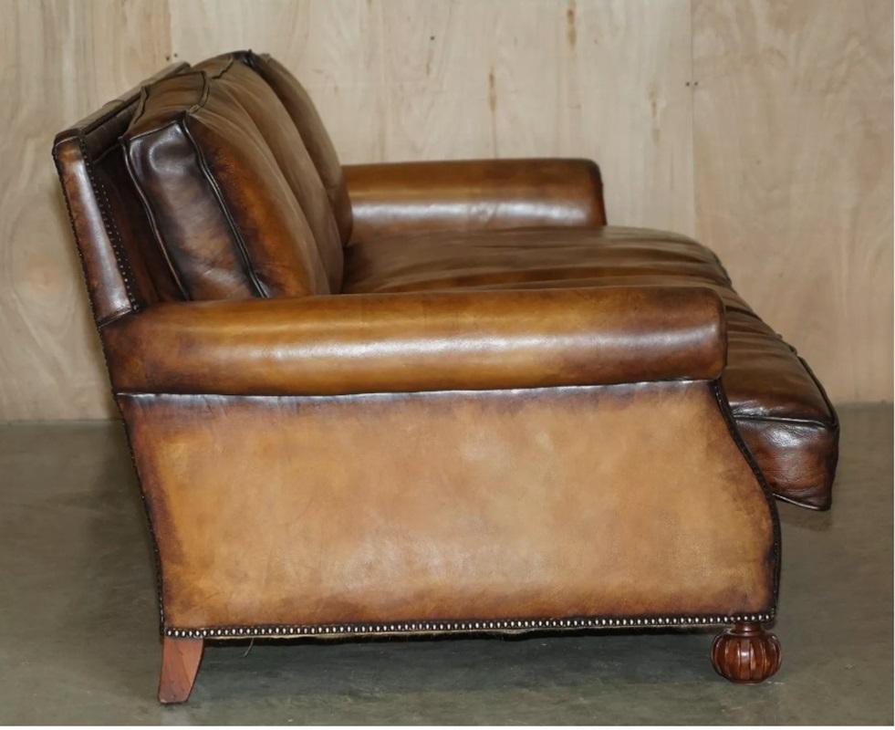 superbe canapé en cuir brun RALPH LAUREN ARAN ISLES CUSTOM MADE en vente 7