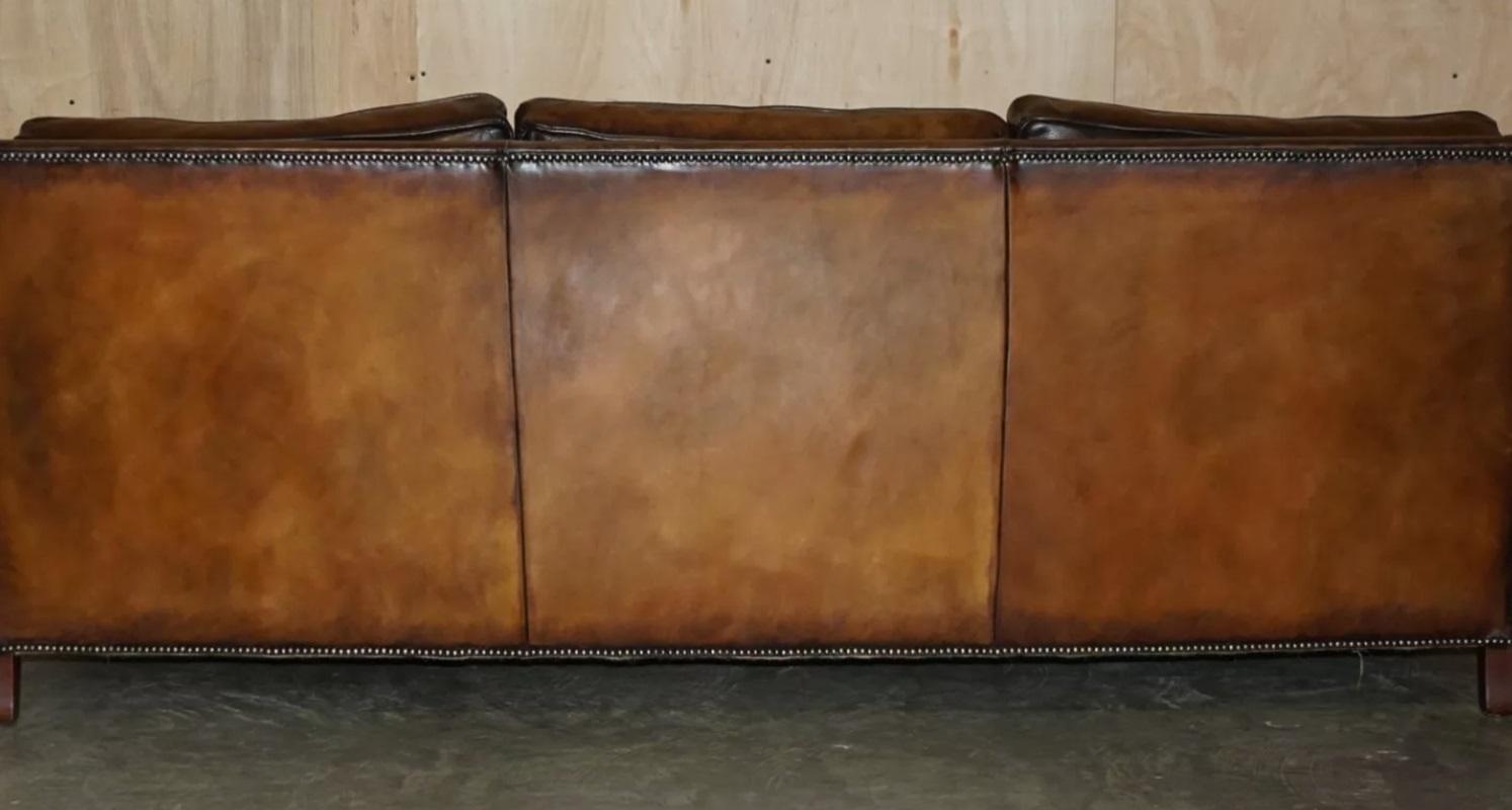 superbe canapé en cuir brun RALPH LAUREN ARAN ISLES CUSTOM MADE en vente 8