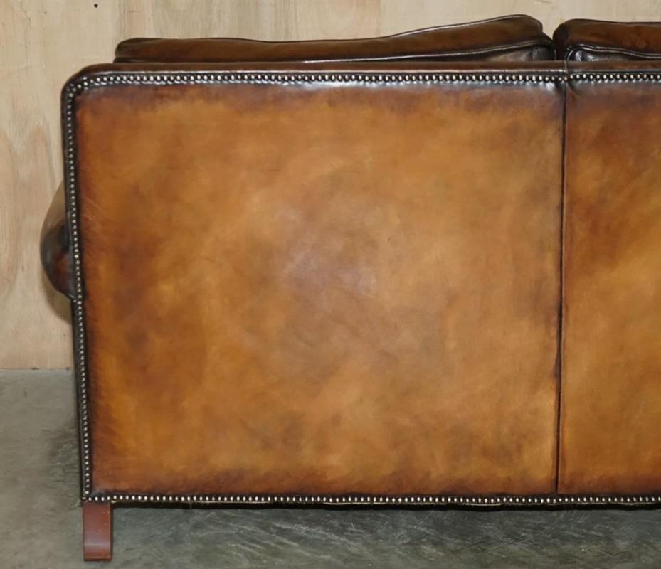 superbe canapé en cuir brun RALPH LAUREN ARAN ISLES CUSTOM MADE en vente 9
