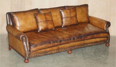 STUNNiNG RALPH LAUREN ARAN ISLES CUSTOM MADE BROWN LEATHER SOFA