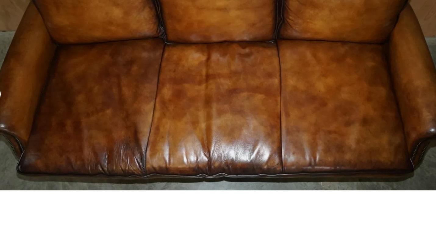 superbe canapé en cuir brun RALPH LAUREN ARAN ISLES CUSTOM MADE en vente 1