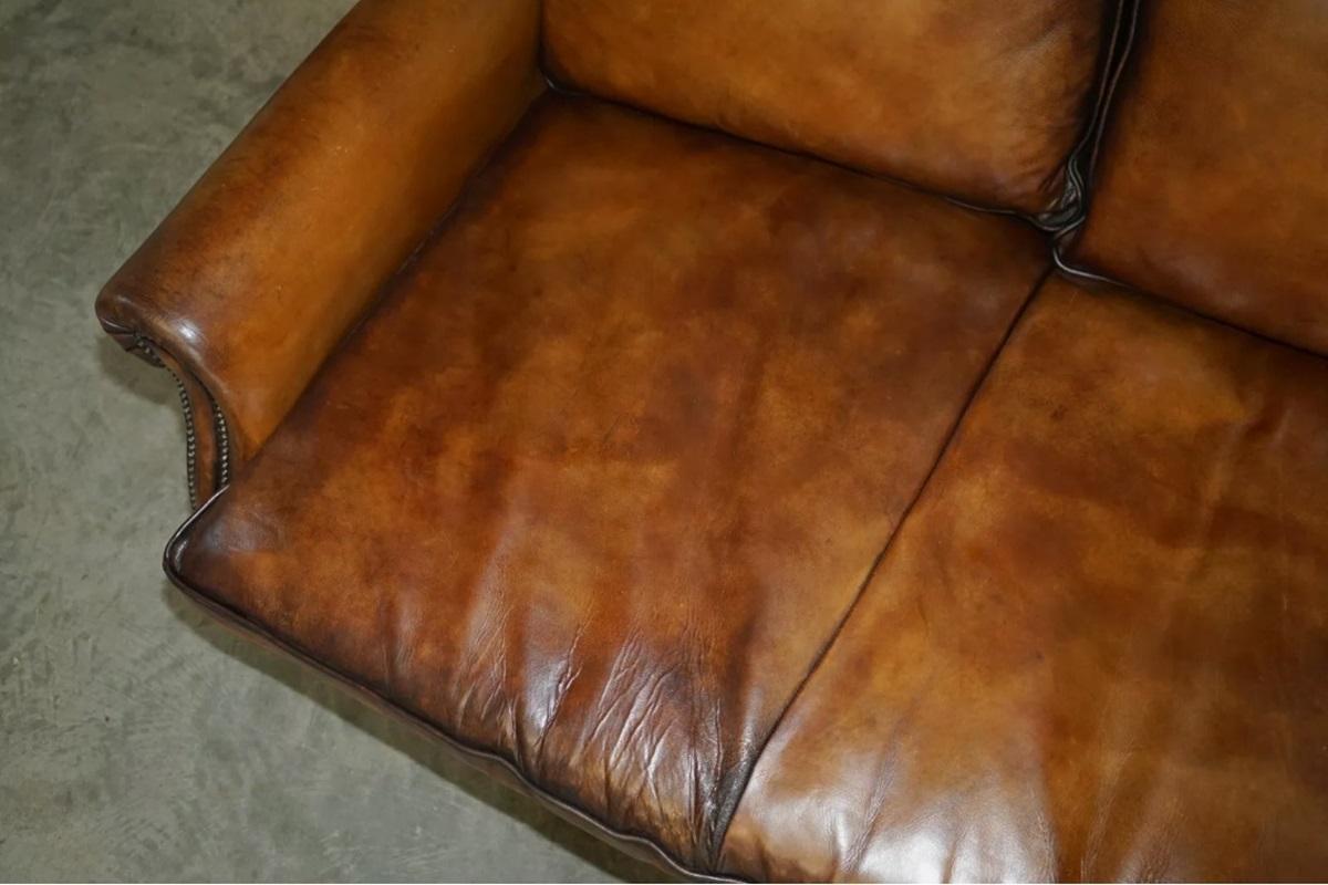 superbe canapé en cuir brun RALPH LAUREN ARAN ISLES CUSTOM MADE en vente 2