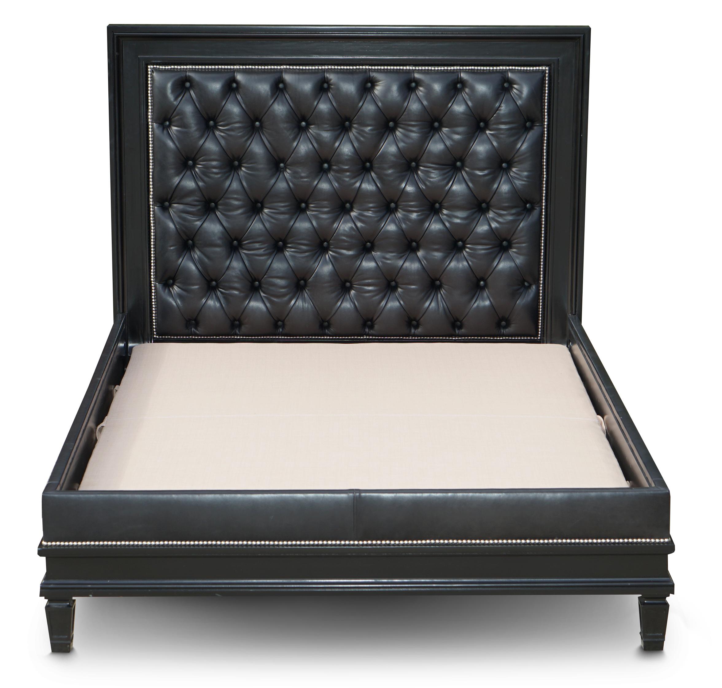 We are delighted to offer for sale this stunning handmade in America, RRP £17,000, Ralph Lauren Brook Street black leather and American Mahogany Chesterfield King Size bed.

A very good looking, extremely comfortable and well-made bed, this was