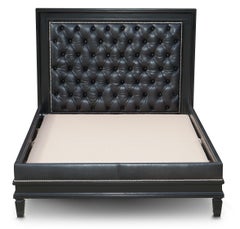 Stunning Ralph Lauren Brook Steet Black Leather Chesterfield Bed