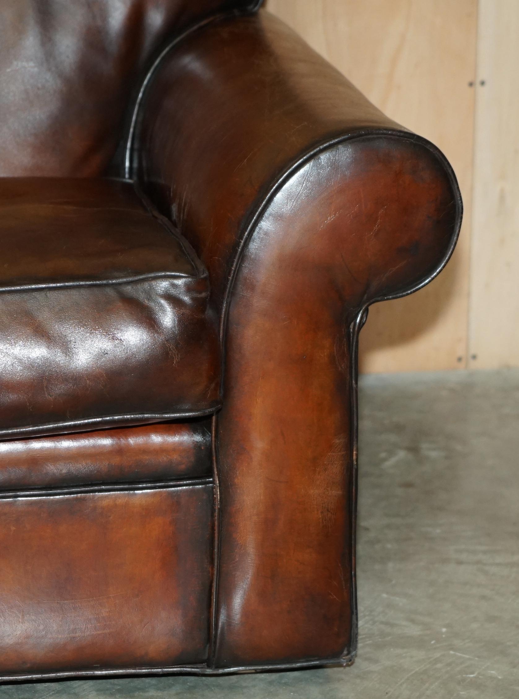 STUNNiNG RALPH LAUREN FULLY RESTORED HERITAGE BROWN LEATHER SOFA For Sale 5