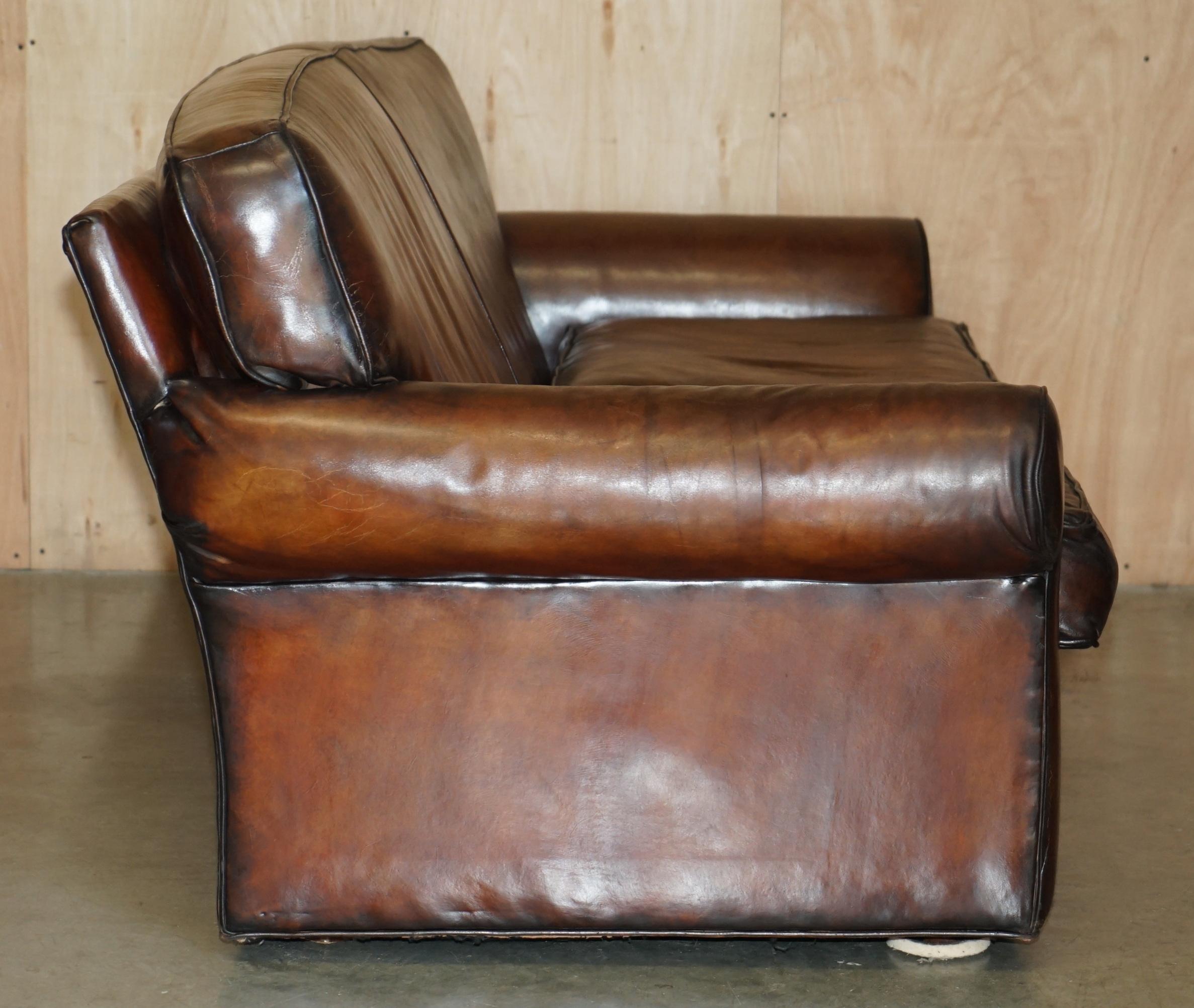 STUNNiNG RALPH LAUREN FULLY RESTORED HERITAGE BROWN LEATHER SOFA For Sale 8