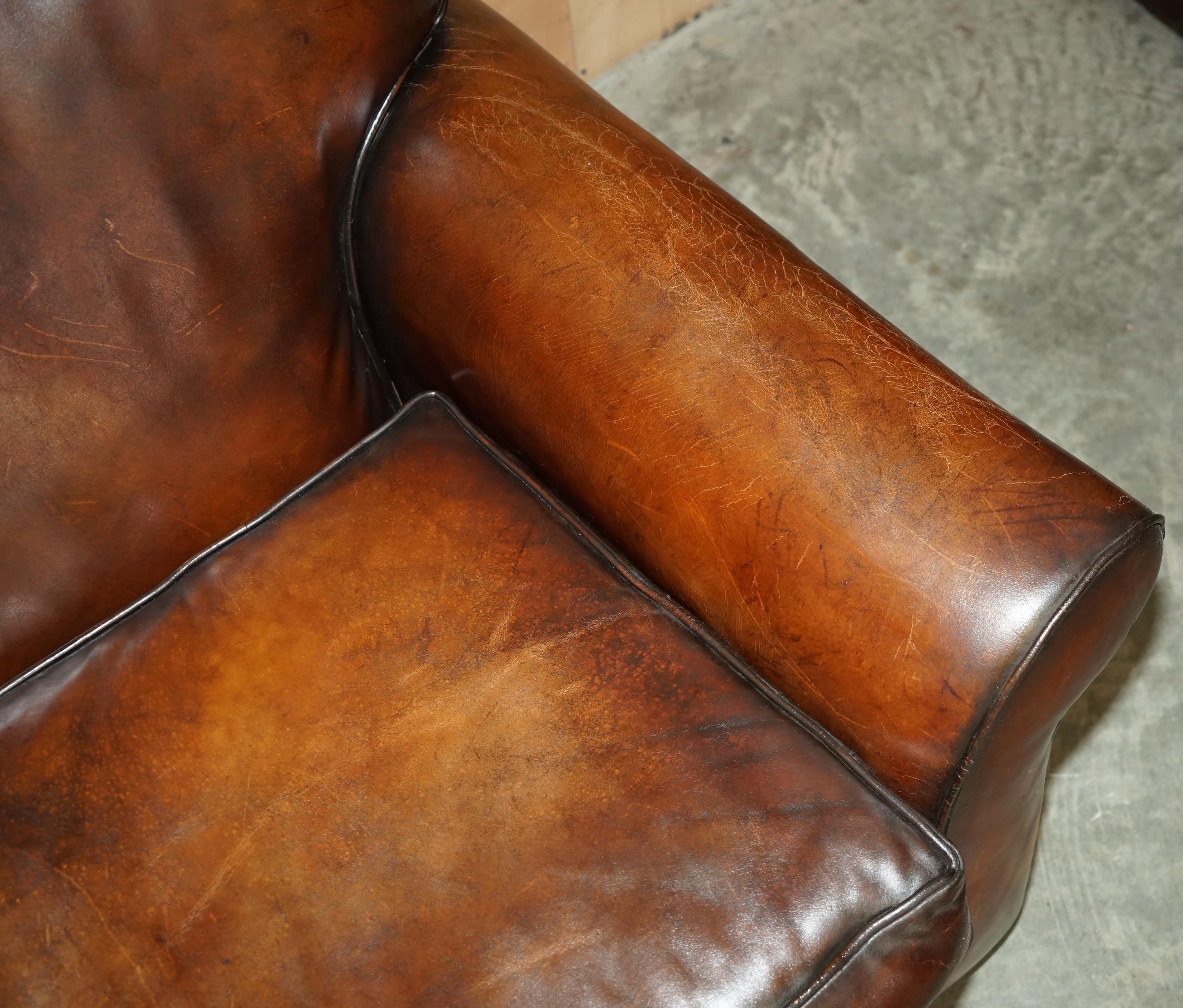 Leather STUNNiNG RALPH LAUREN FULLY RESTORED HERITAGE BROWN LEATHER SOFA For Sale