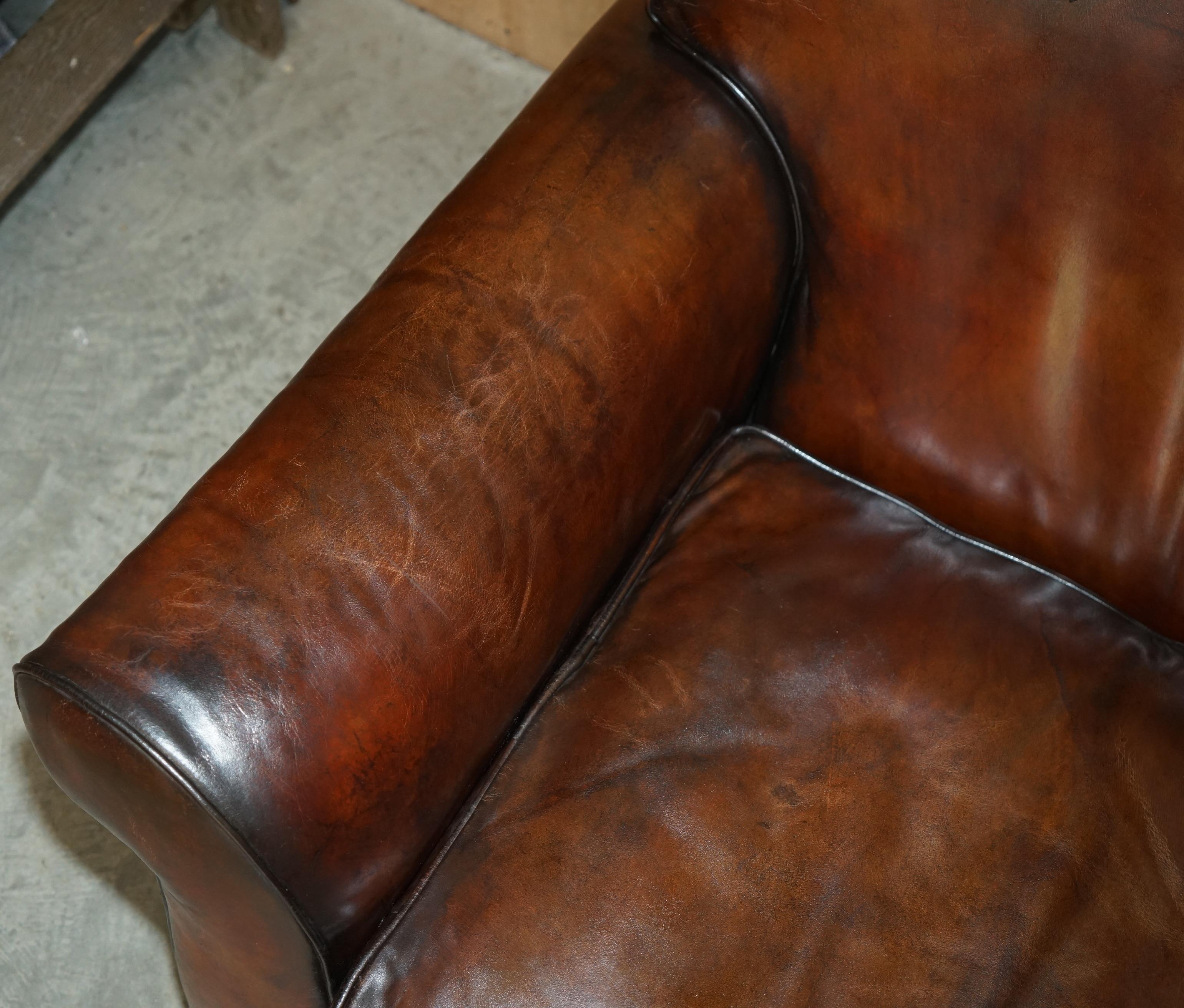 STUNNiNG RALPH LAUREN FULLY RESTORED HERITAGE BROWN LEATHER SOFA For Sale 1