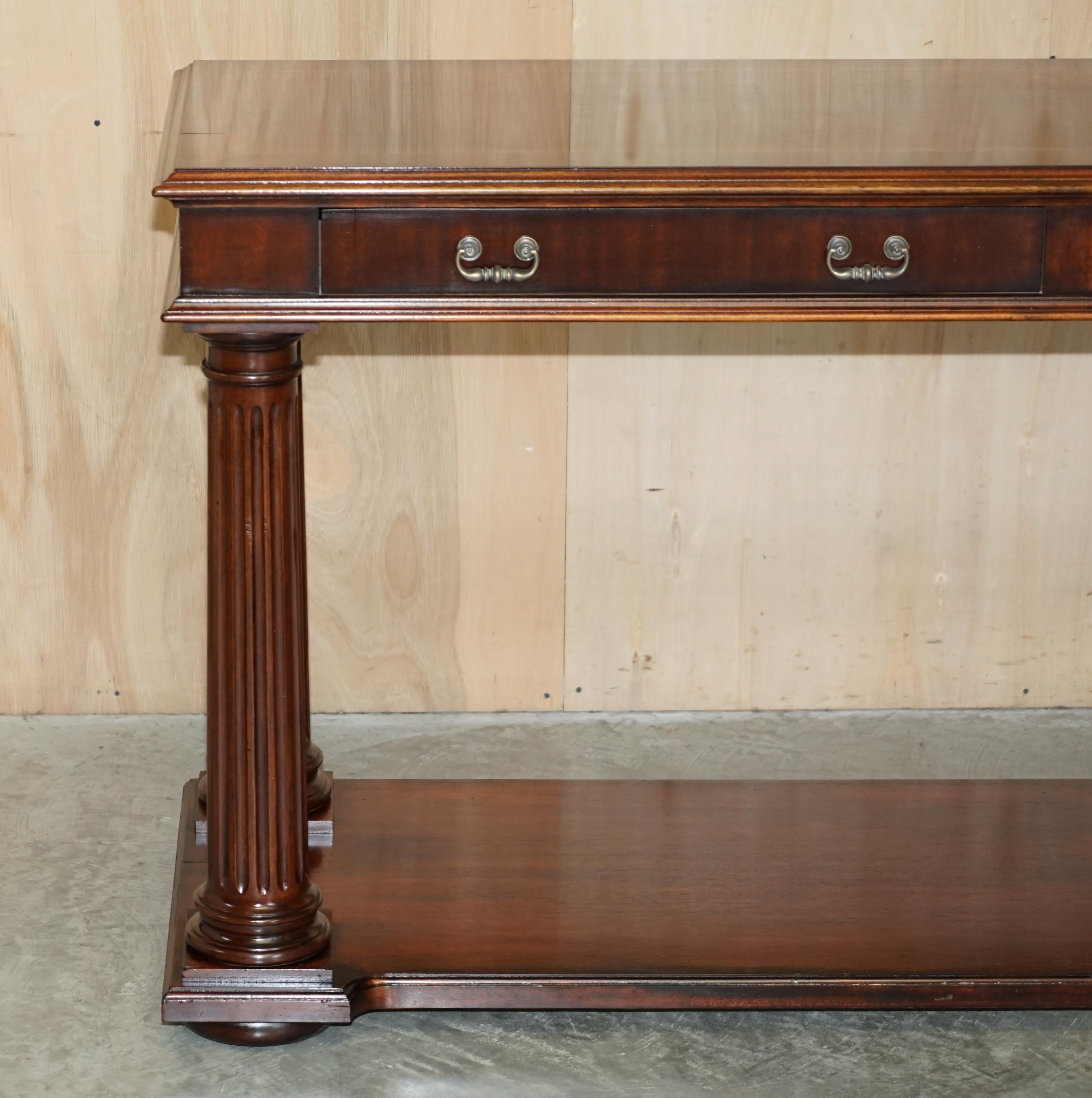 American Empire Stunning Ralph Lauren Hand Carved American Hardwood Console Table Sideboard For Sale