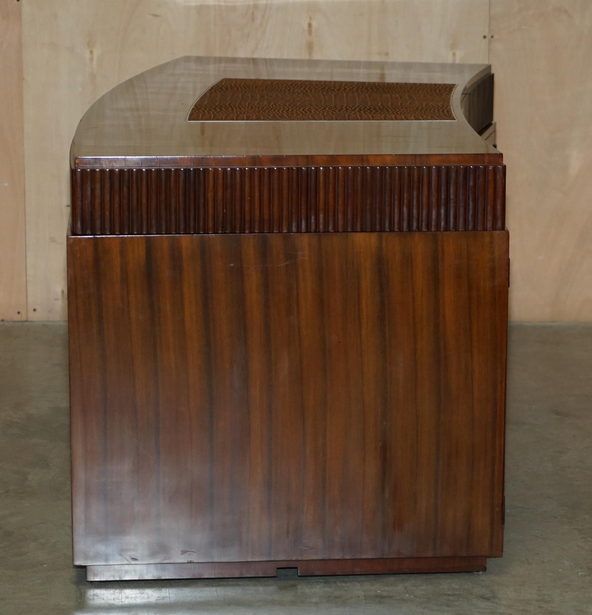 STUNNiNG RALPH LAUREN HARDWOOD & CROCODILE LEATHER FRENCH ART DECO CURVED DESK 8
