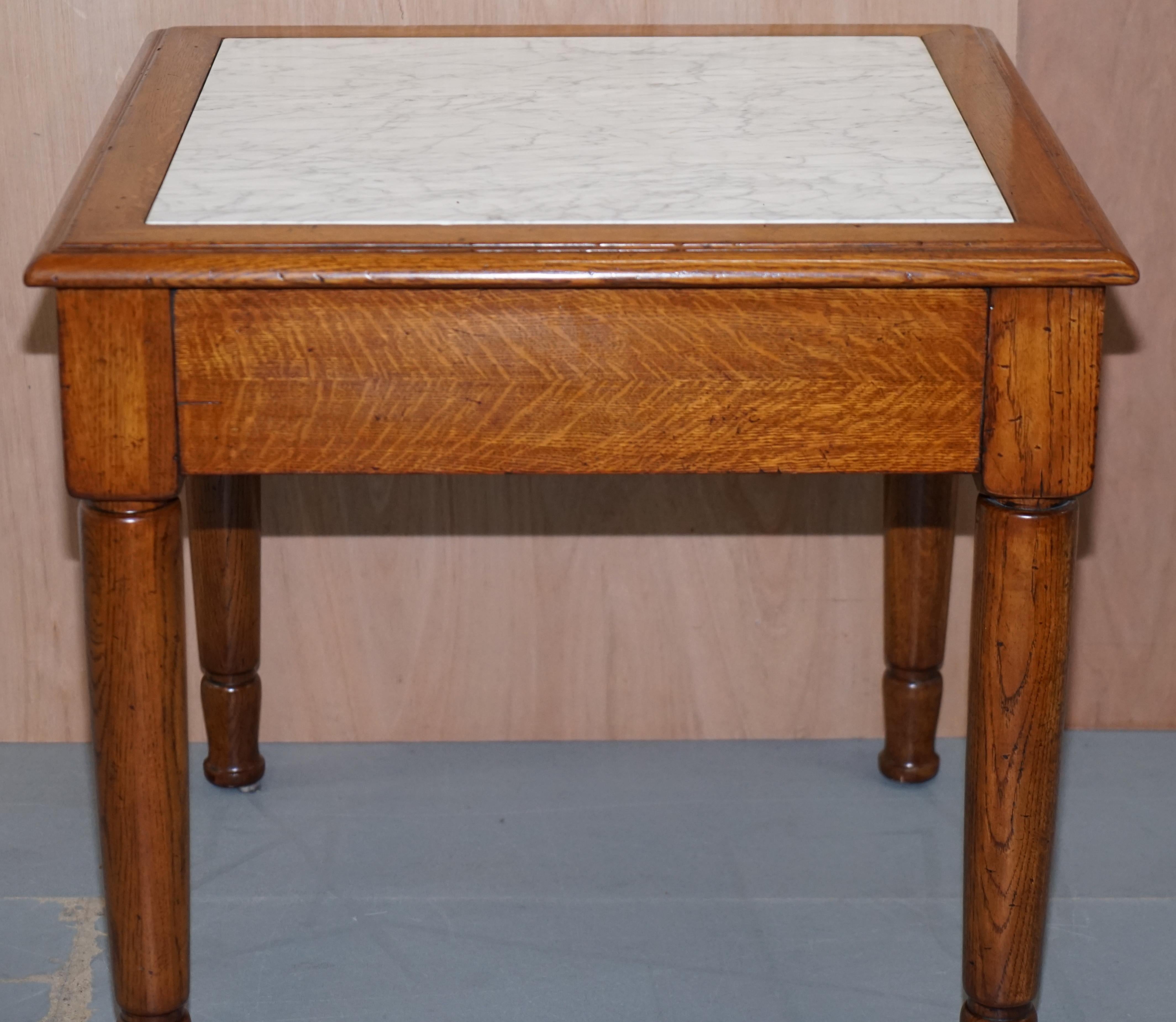 Stunning Ralph Lauren Large Side Table with Marble Top and Single Drawer 3