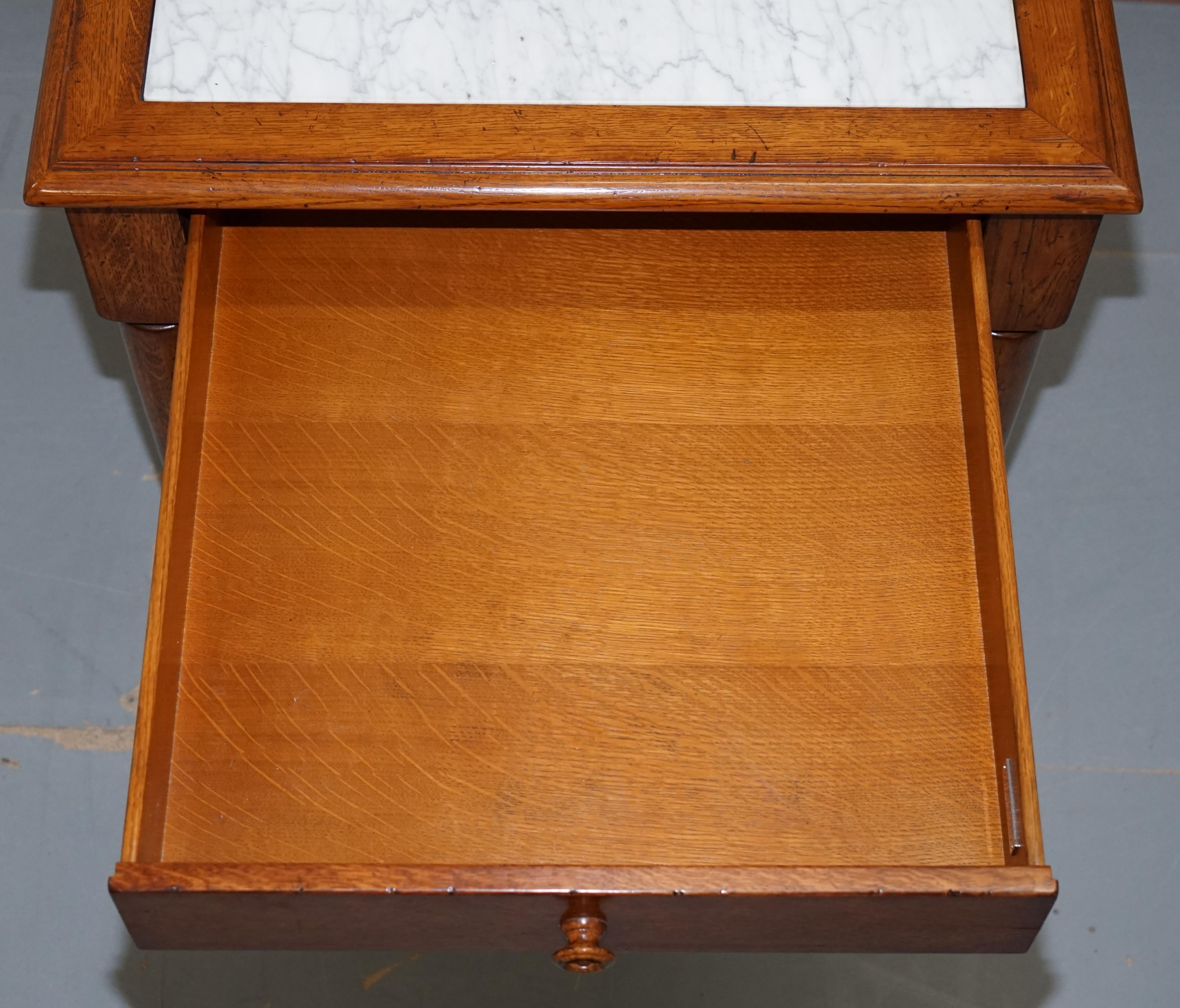 Stunning Ralph Lauren Large Side Table with Marble Top and Single Drawer 5