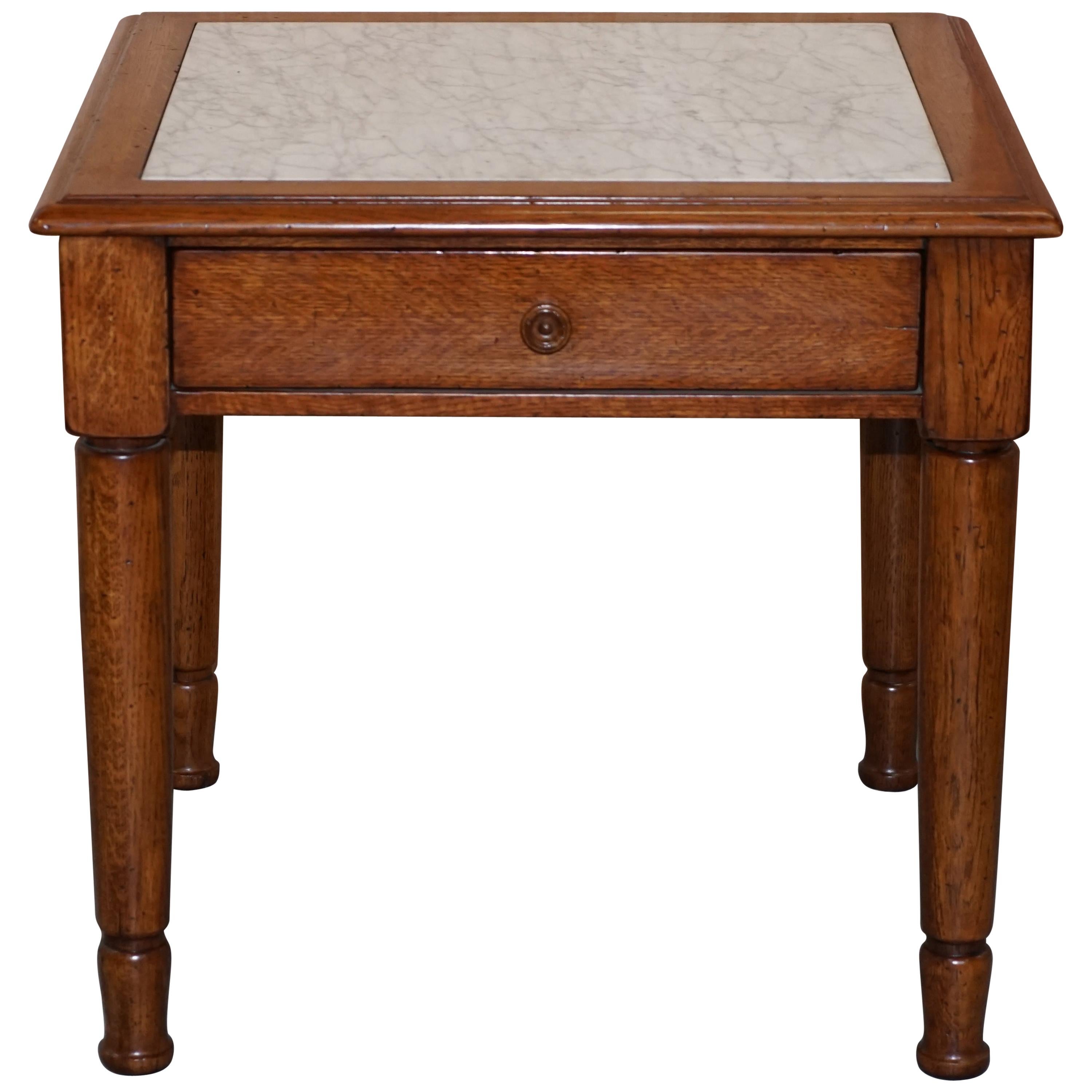 Stunning Ralph Lauren Large Side Table with Marble Top and Single Drawer