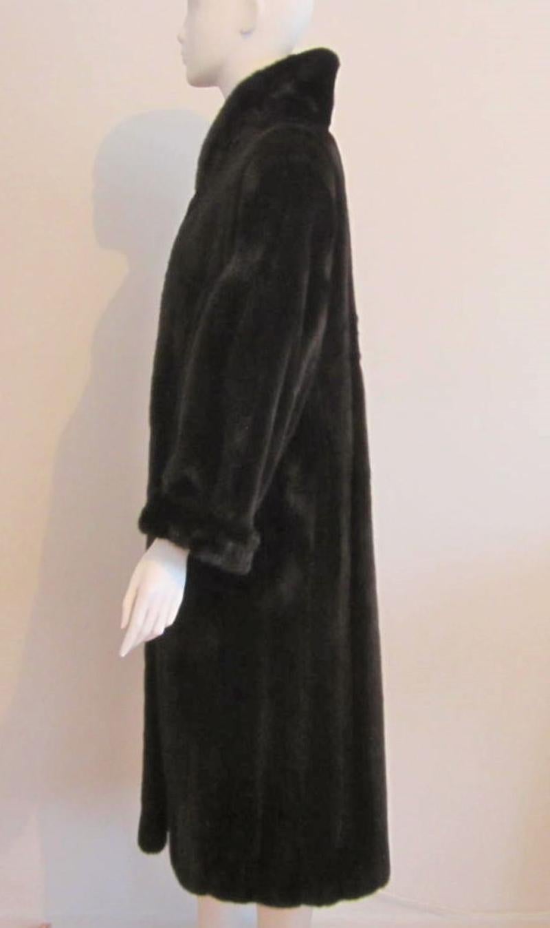 Black Ranch Mink Fur Coat Med - Large  For Sale