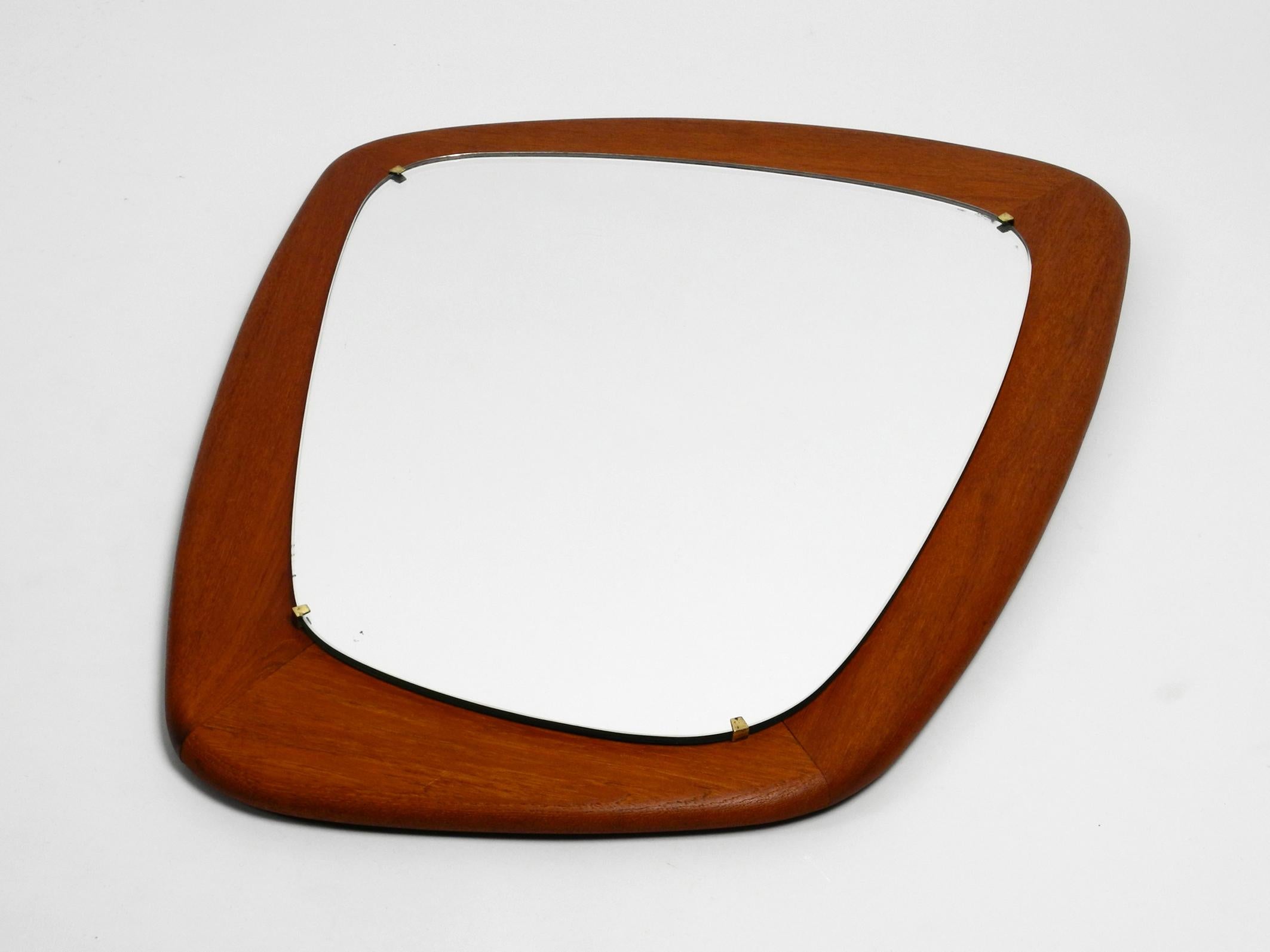 Stunning Rare 1950s Heavy Extra Large Teak Wall Mirror Made in Denmark In Good Condition In München, DE