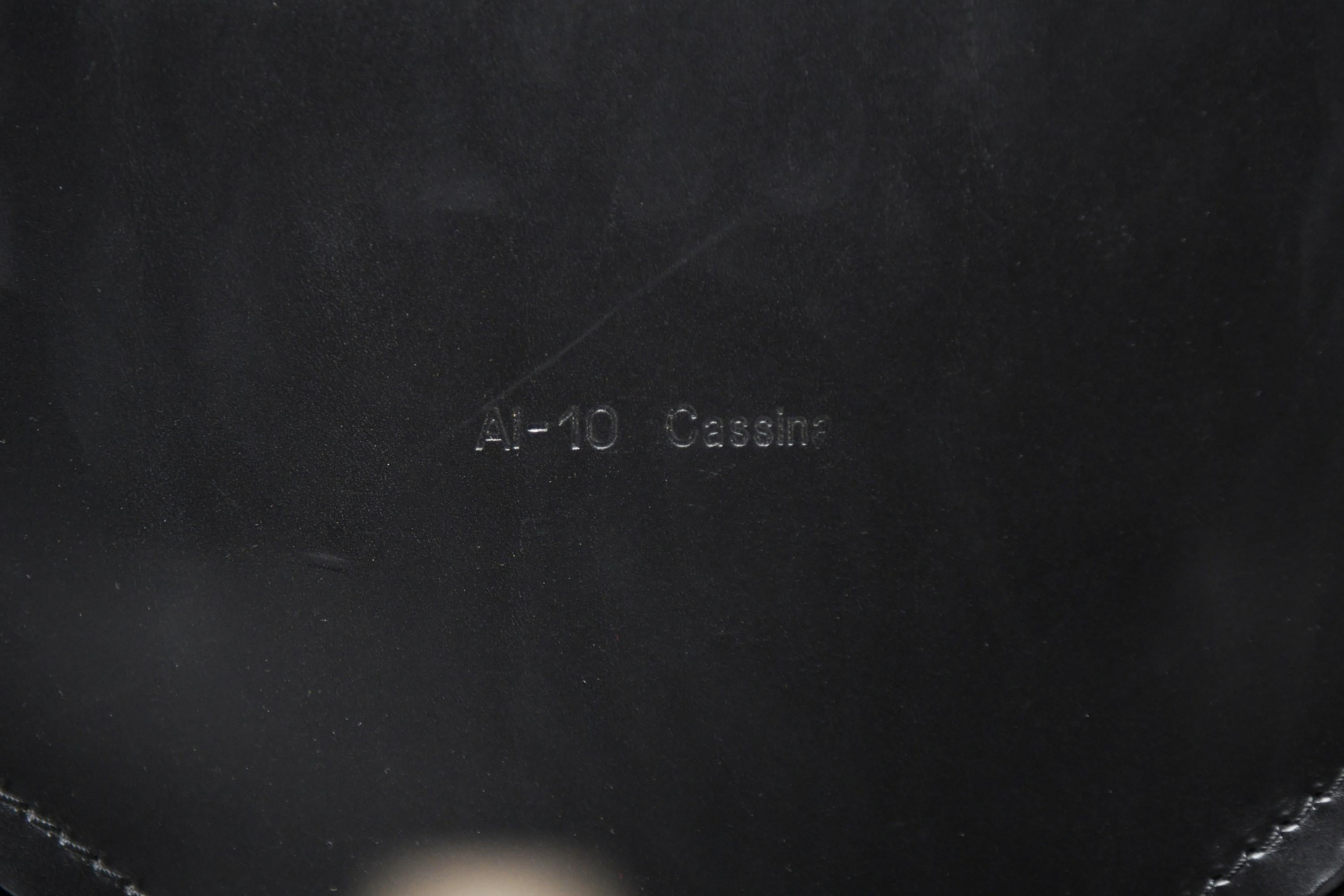 Stupendo e raro Cab 423 in pelle nera di Mario Bellini per Cassina in vendita 7
