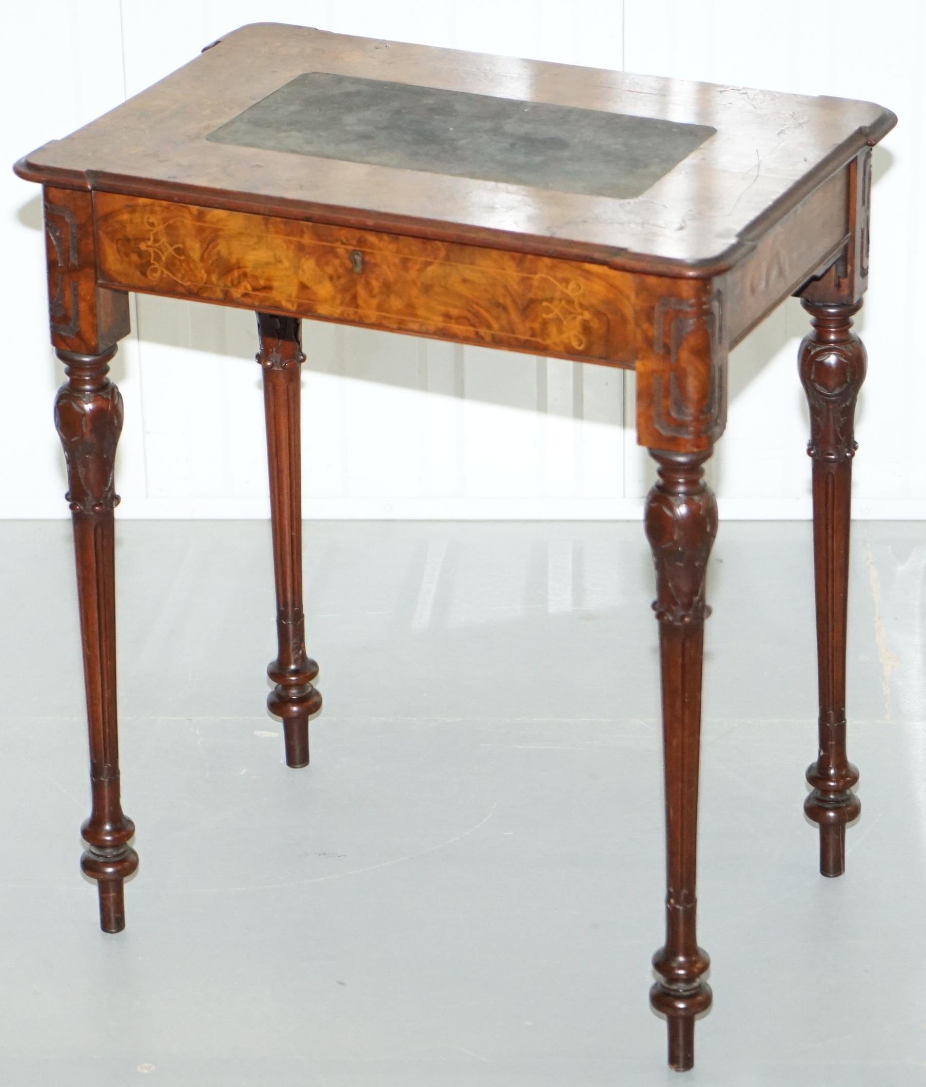 We are delighted to offer for sale this very rare early Victorian Burr walnut games table with lift top and fretwork carved lids

A very decorative and well-made piece, the burr walnut veneer looks good enough to eat from every angle, if luscious