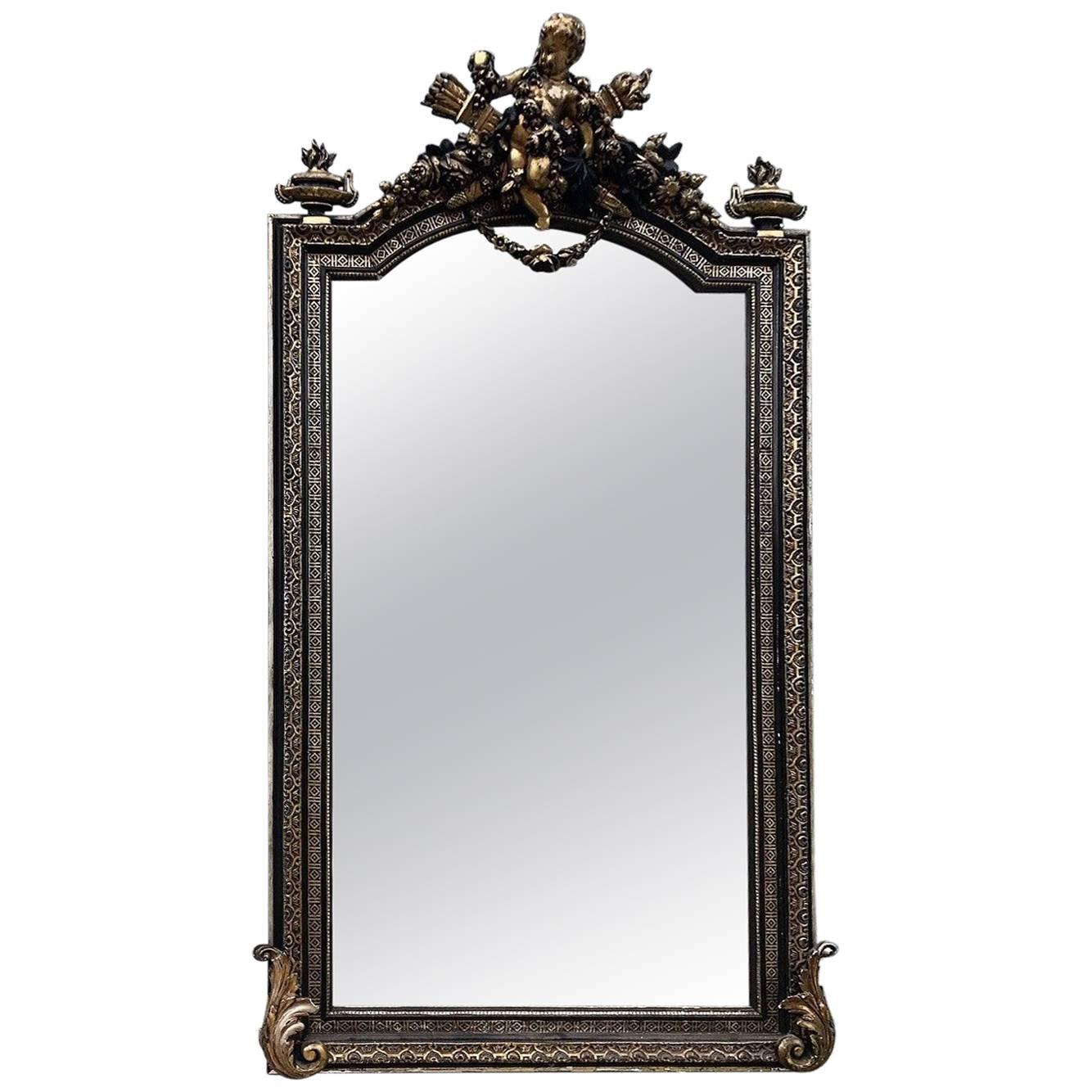 Stunning Rare French Antique Mirror, Original Early 1800s, Vintage For Sale