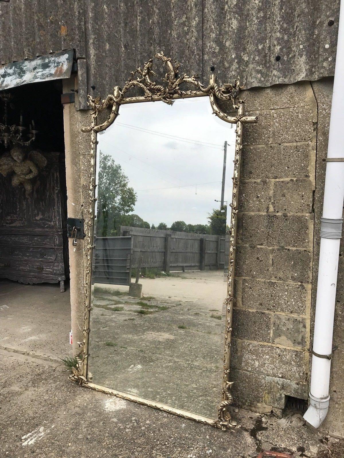 Stunning Rare French Antique Silver Mirror, Original Early 1800s, Vintage For Sale 3