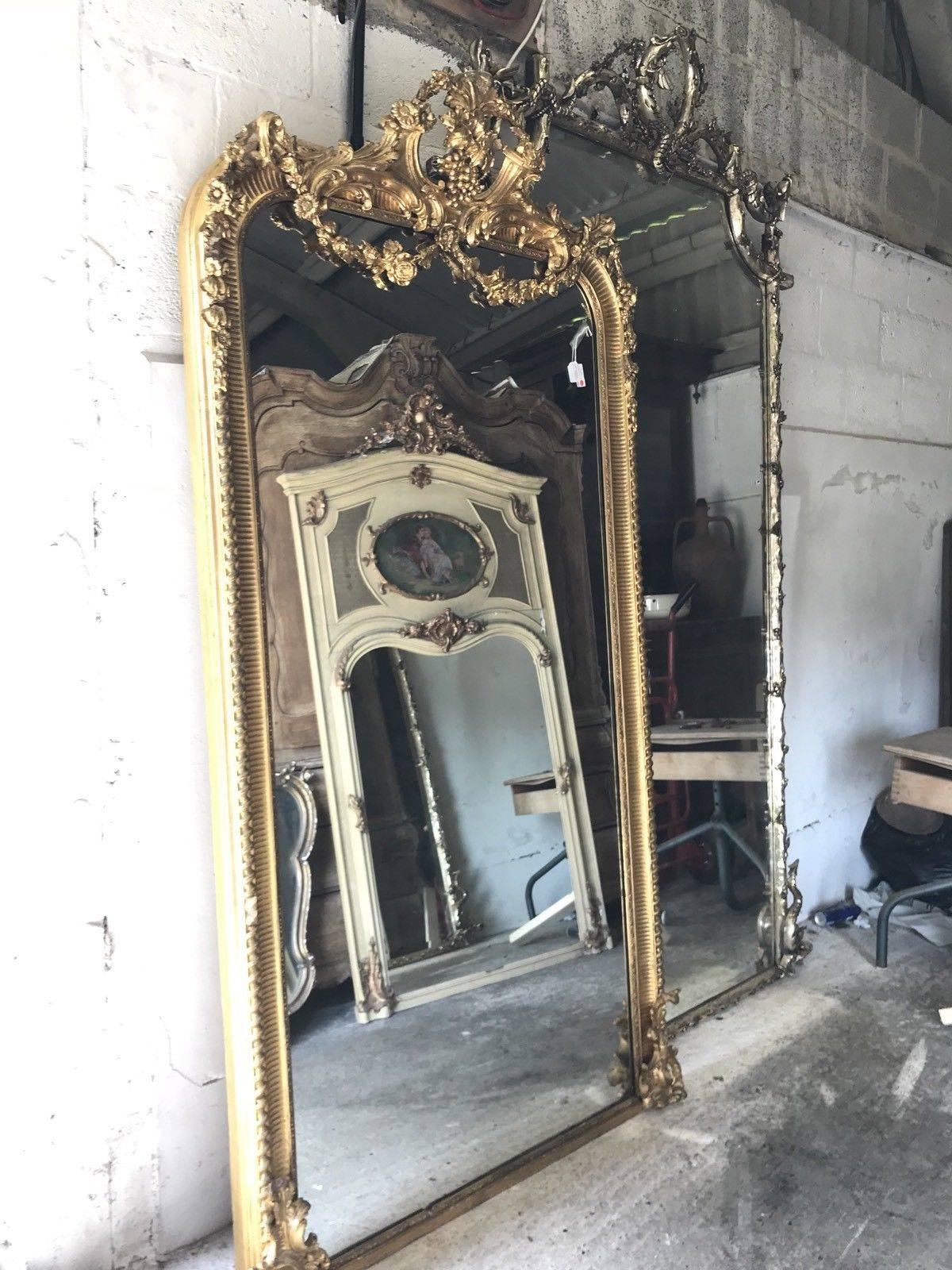 Stunning Rare French Antique Silver Mirror, Original Early 1800s, Vintage For Sale 4