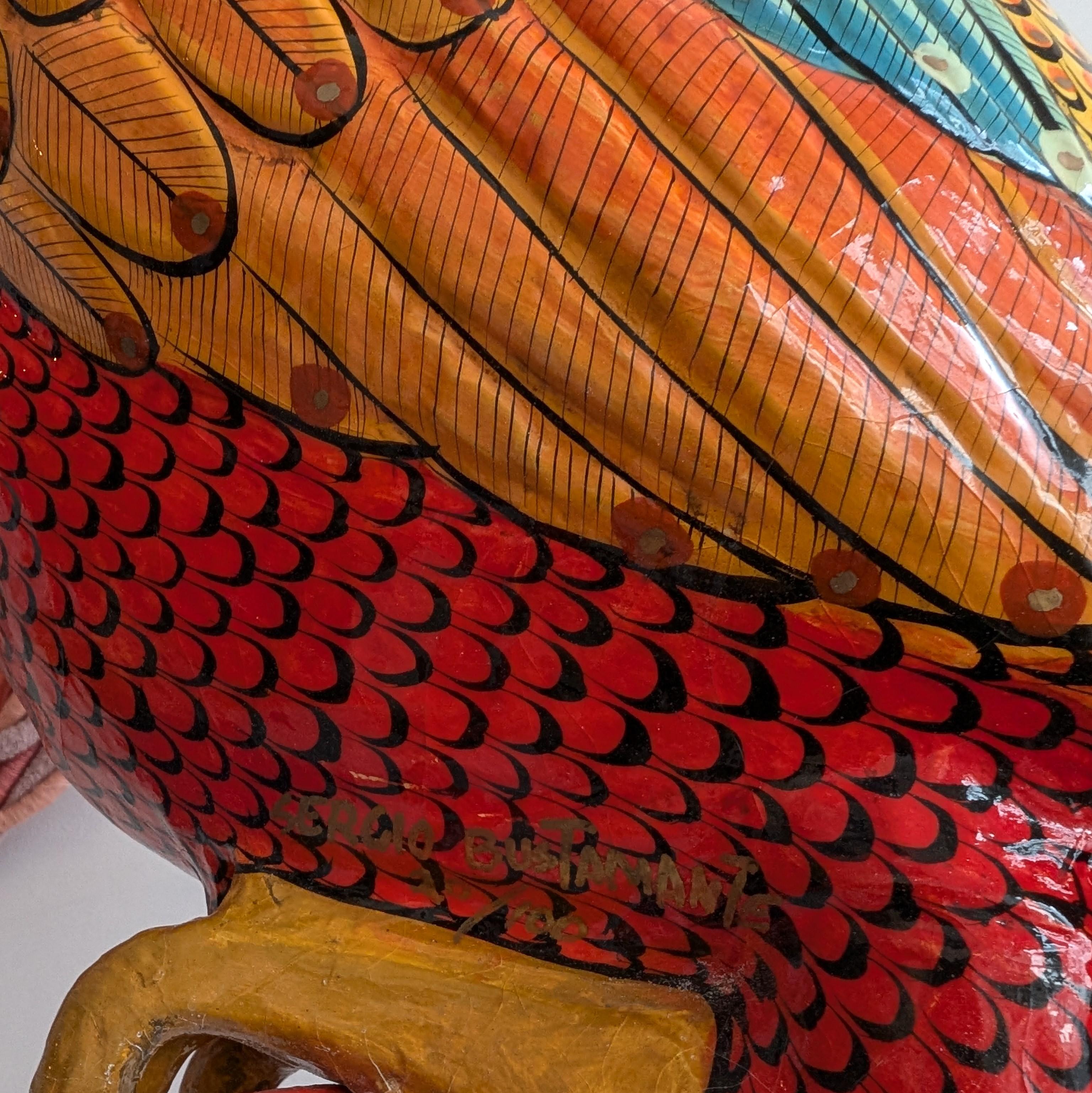 Stunning Rare Golden Pheasant Floorstanding Bird Sculpture By Sergio Bustamante For Sale 7