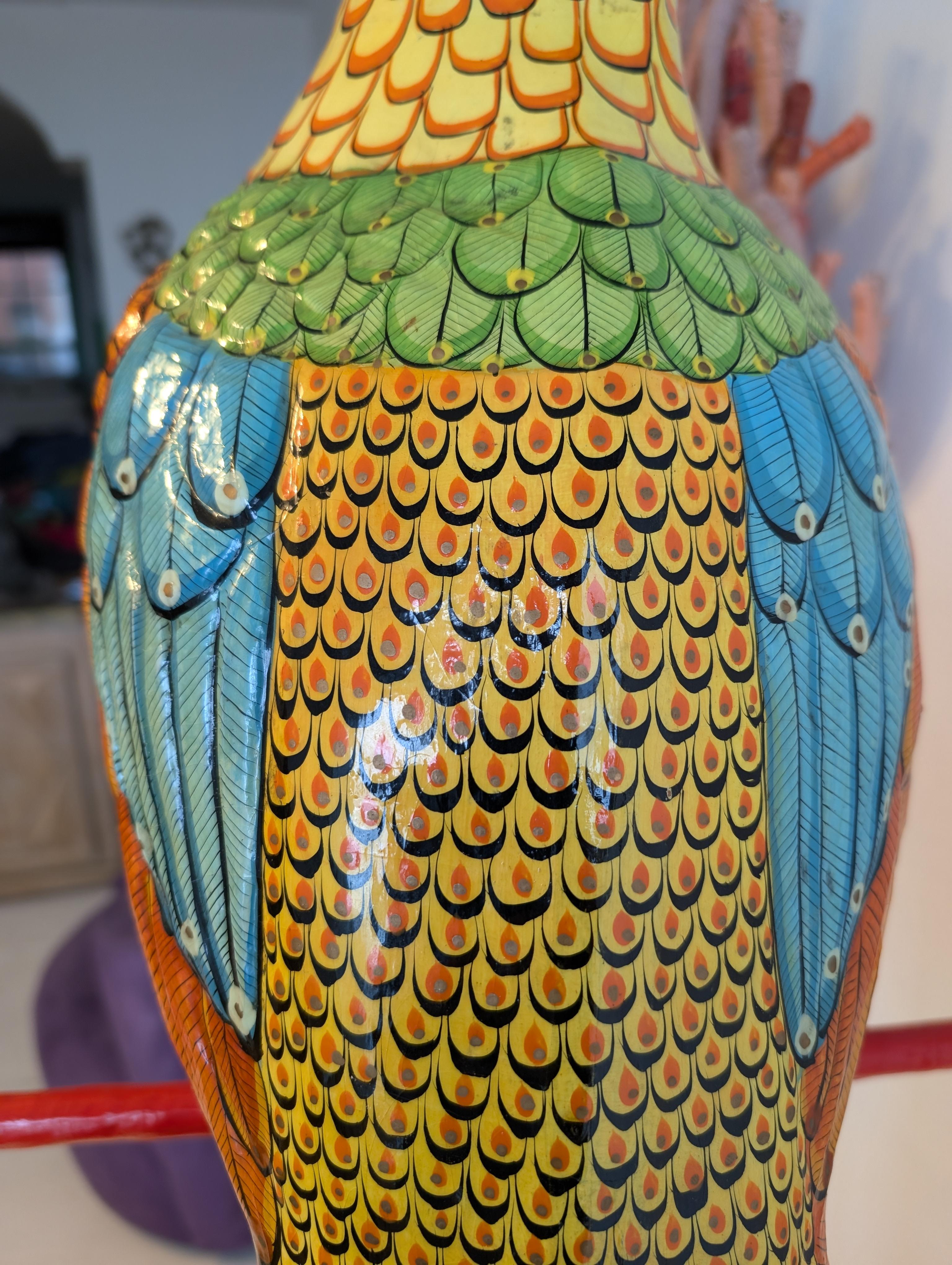 Stunning Rare Golden Pheasant Floorstanding Bird Sculpture By Sergio Bustamante For Sale 9