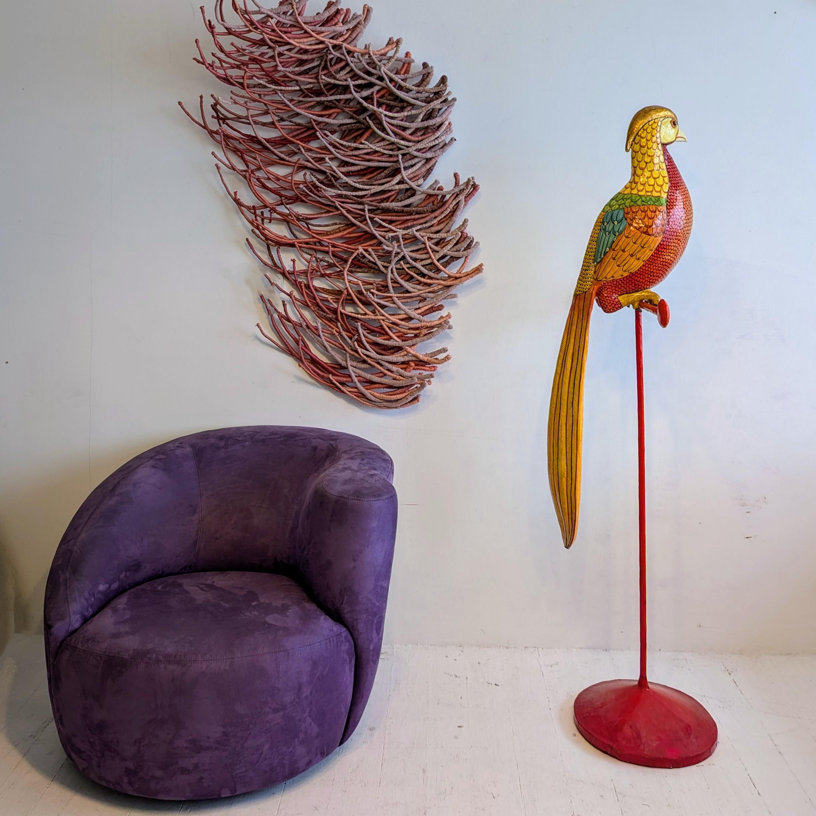 Paper Stunning Rare Golden Pheasant Floorstanding Bird Sculpture By Sergio Bustamante For Sale