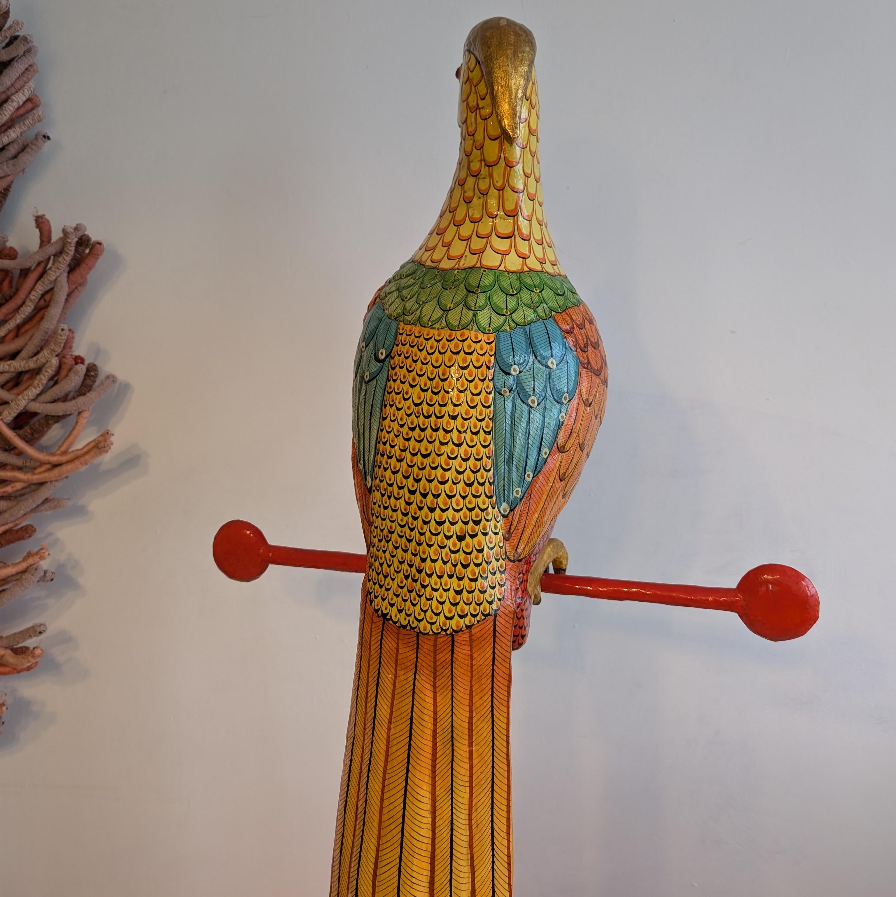 Stunning Rare Golden Pheasant Floorstanding Bird Sculpture By Sergio Bustamante For Sale 1