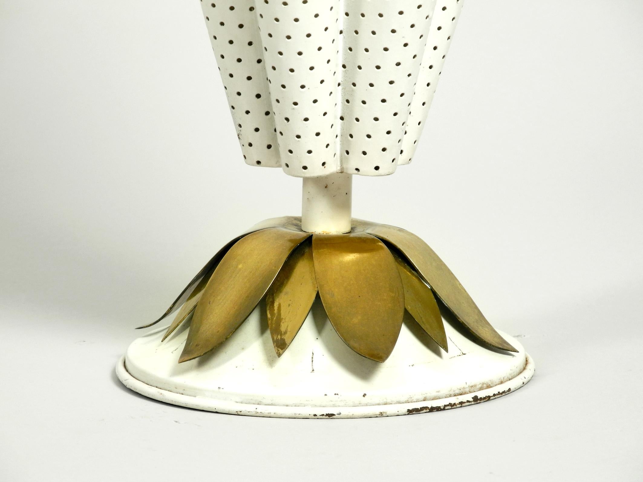 Stunning Rare Midcentury Perforated Brass Umbrella Stand 3
