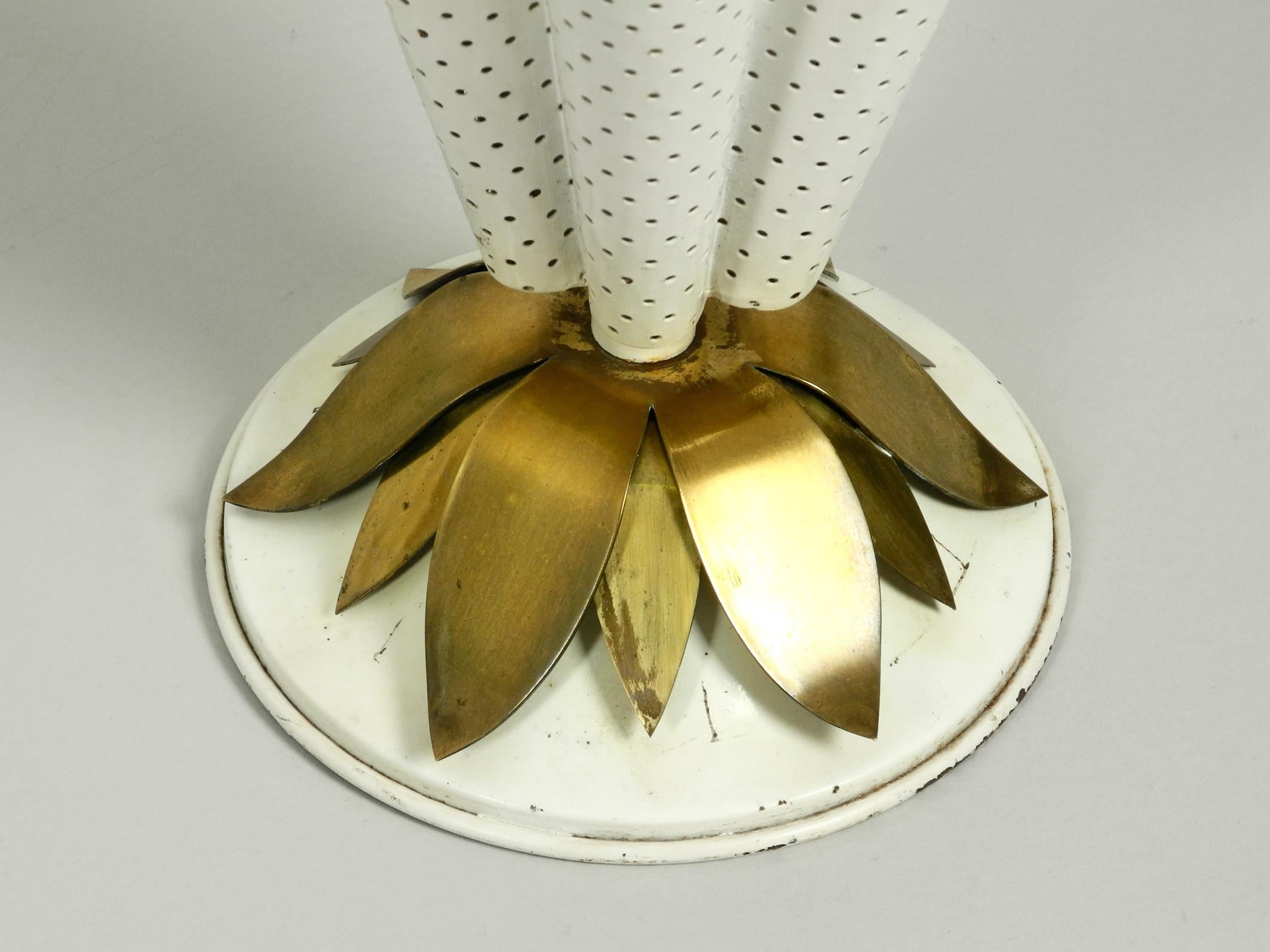 Stunning Rare Midcentury Perforated Brass Umbrella Stand 4