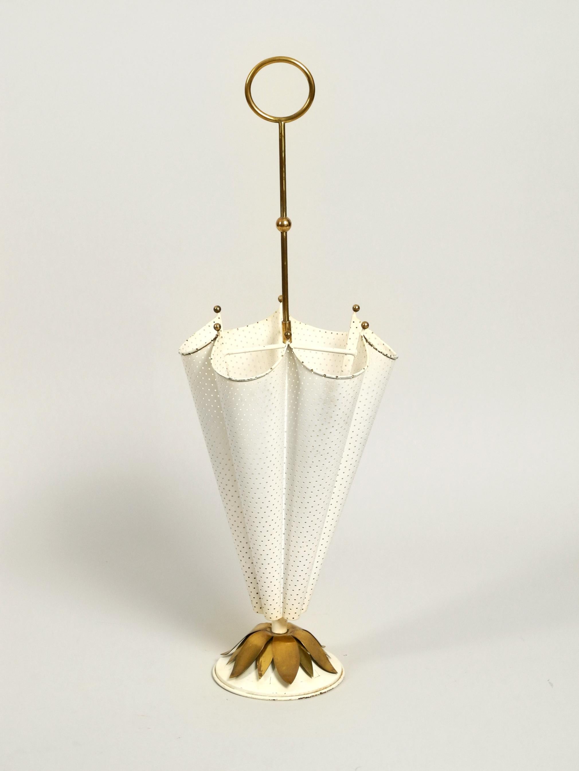 Mid-Century Modern Stunning Rare Midcentury Perforated Brass Umbrella Stand