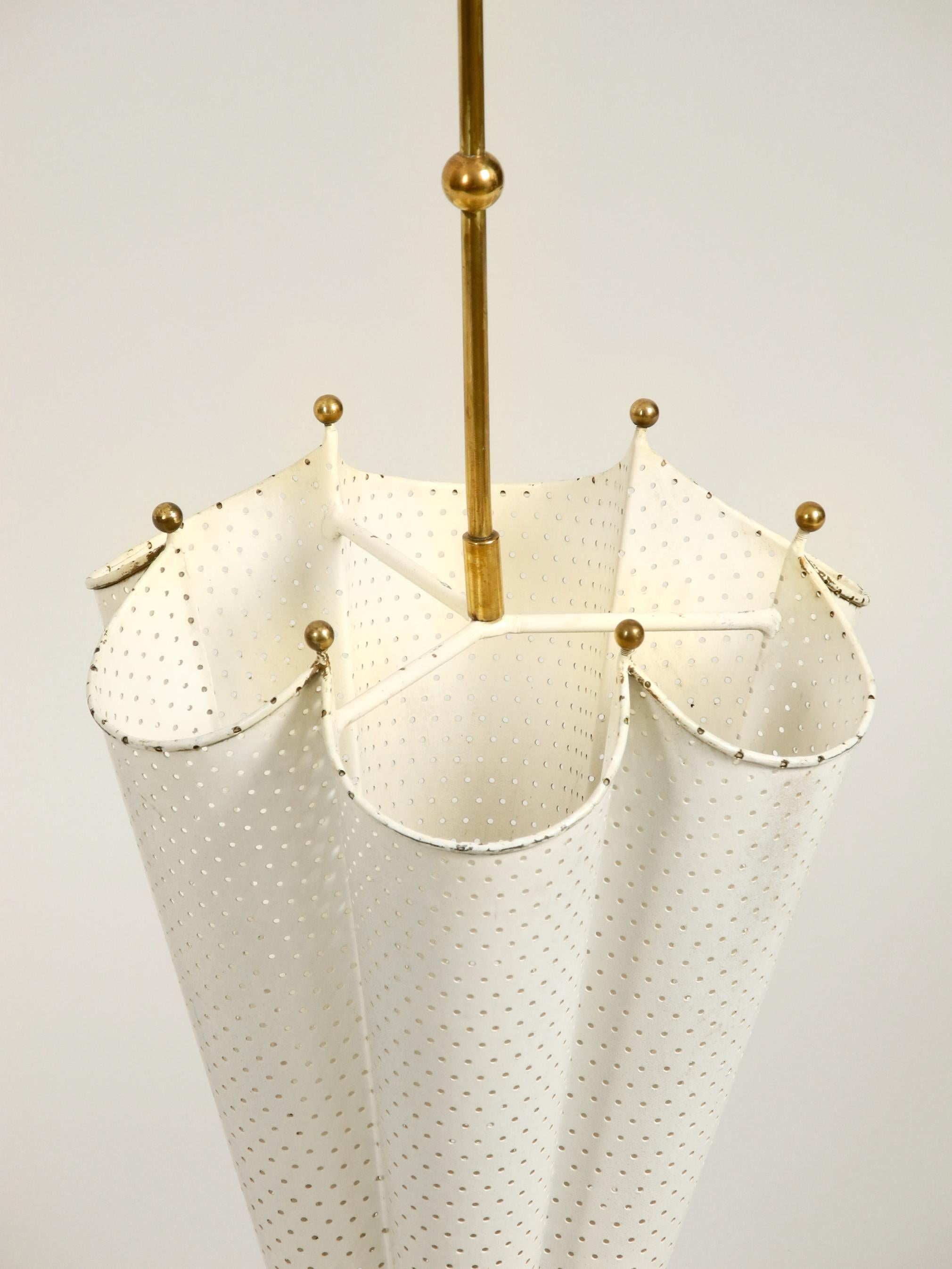 German Stunning Rare Midcentury Perforated Brass Umbrella Stand