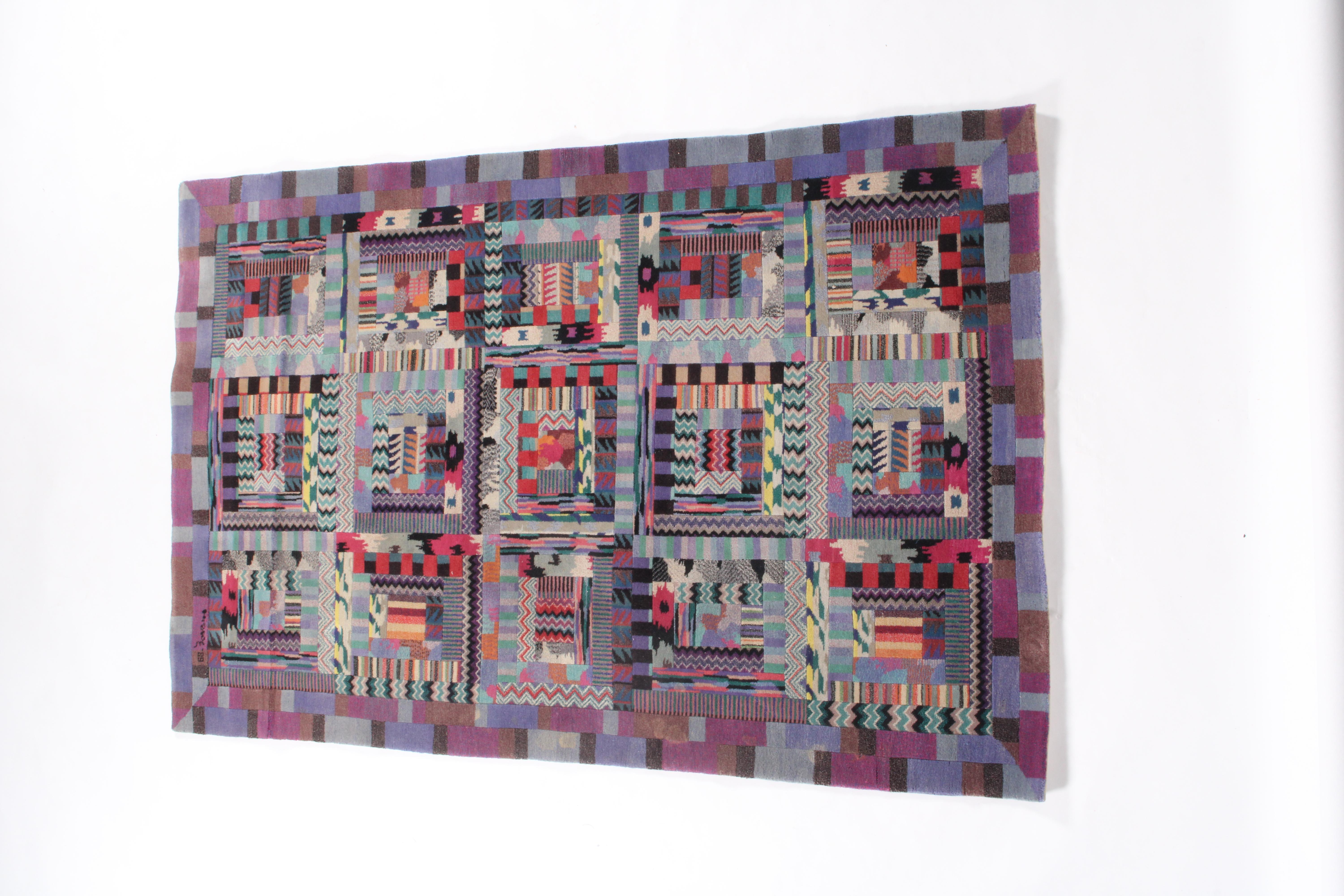 Late 20th Century Stunning Rare Original Vintage Missoni Rug In Pure Wool *FREE WORLDWIDE DELIVERY For Sale