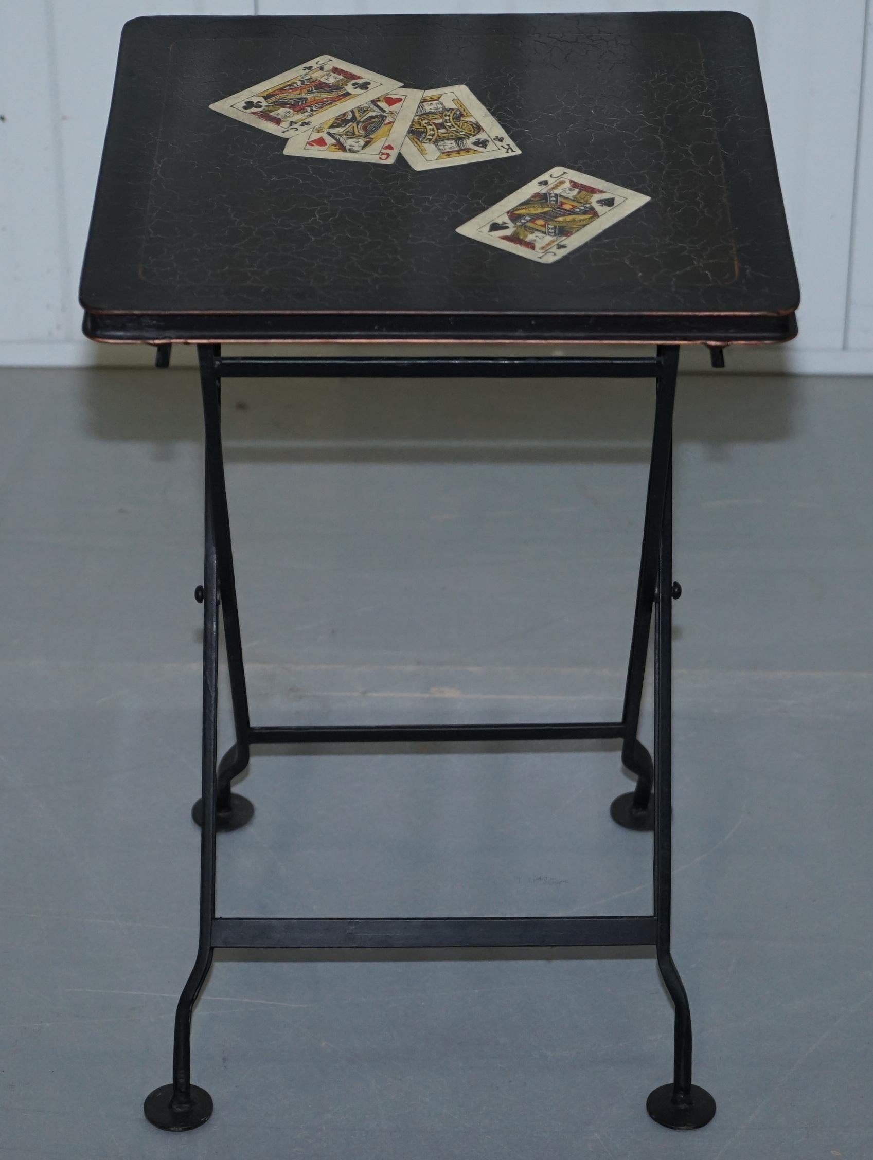metal card table