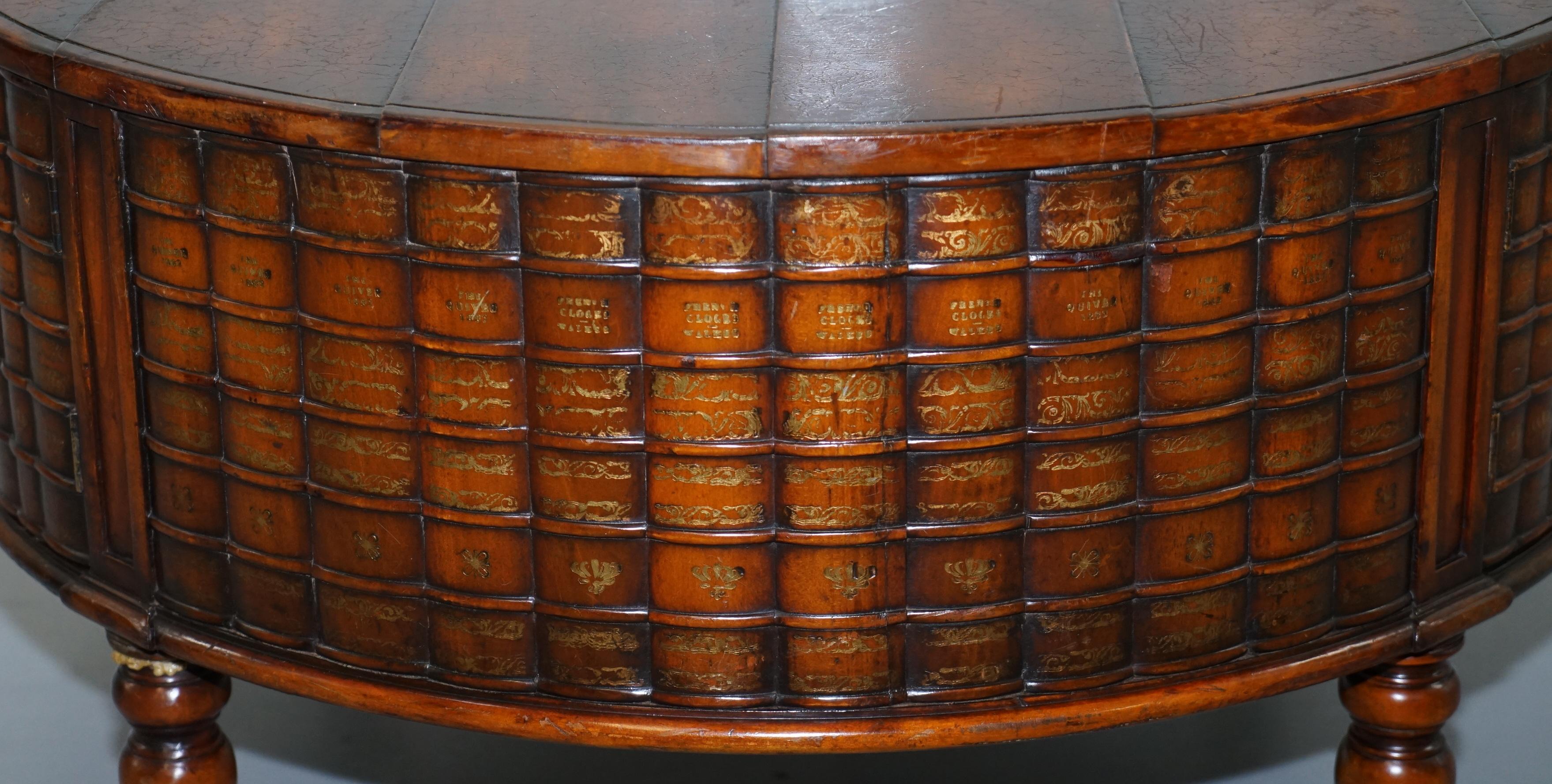Stunning Rare Regency Style Drum Coffee Table Scholars Books Theodore Alexander 6