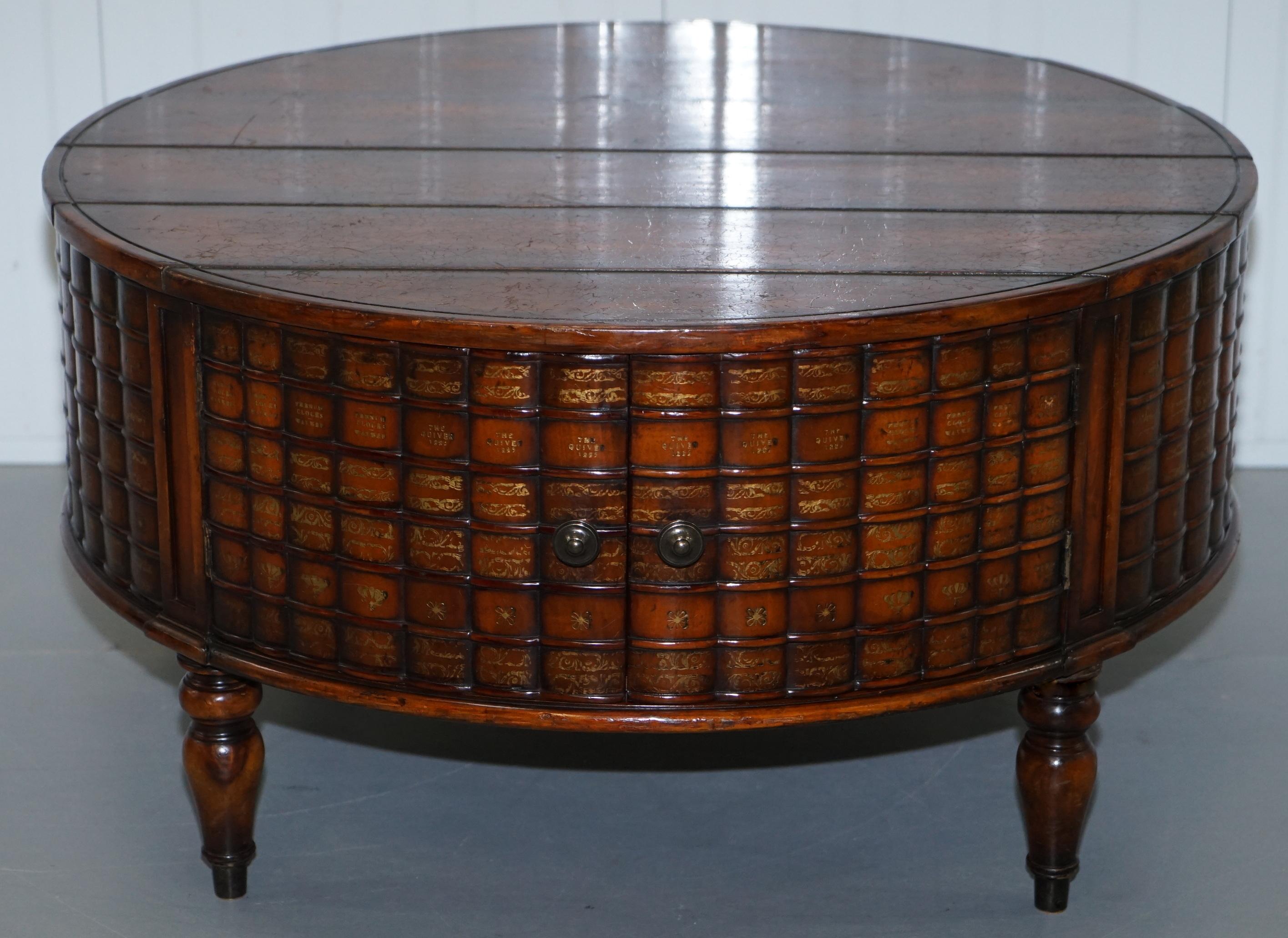 Stunning Rare Regency Style Drum Coffee Table Scholars Books Theodore Alexander 7