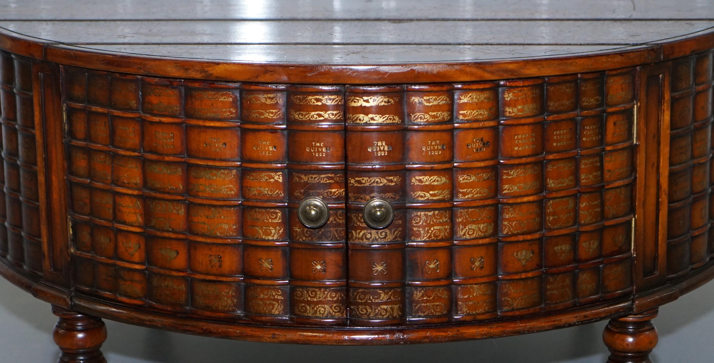Leather Stunning Rare Regency Style Drum Coffee Table Scholars Books Theodore Alexander