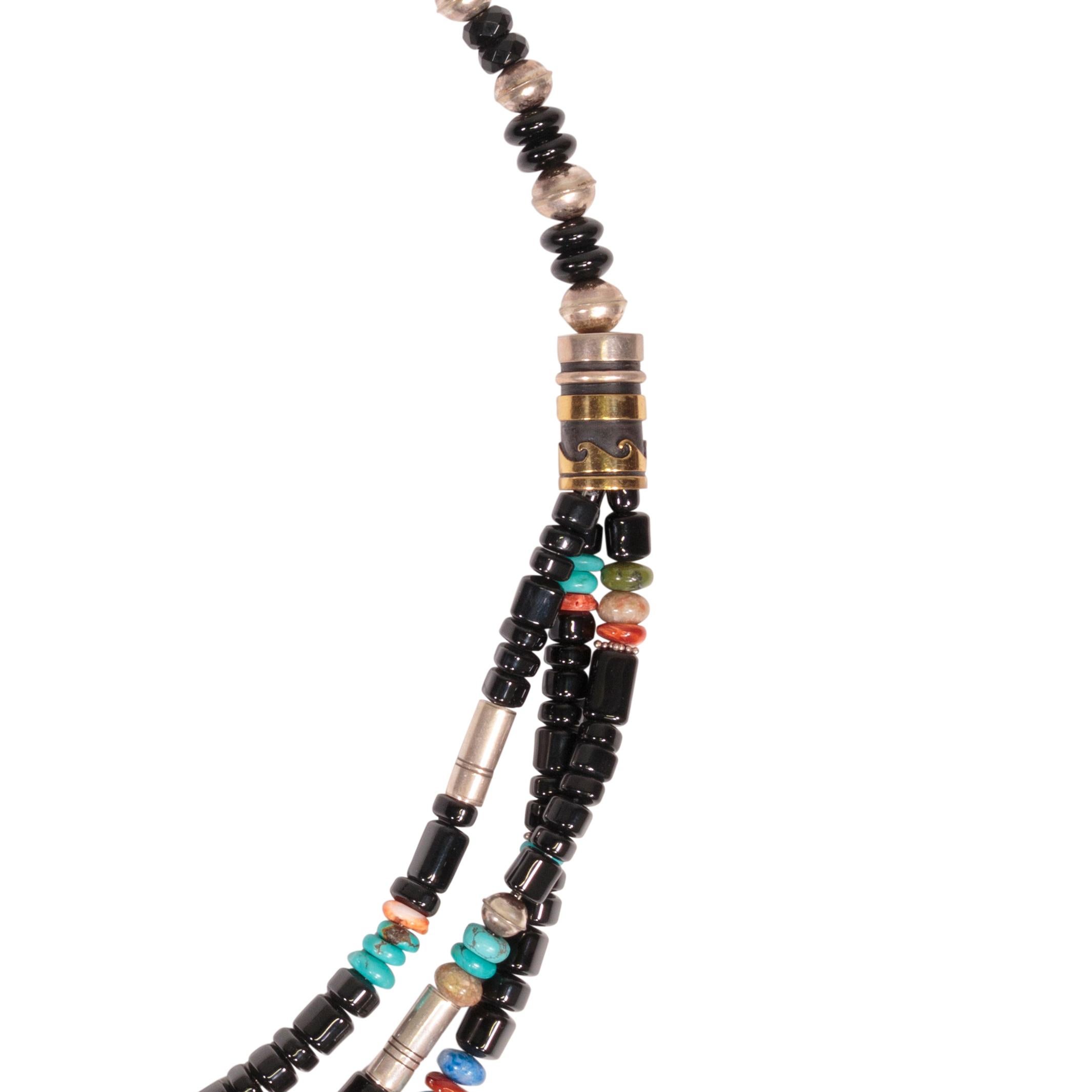 Amérindien Tommy Singer - Superbe et rare collier à trois brins en vente