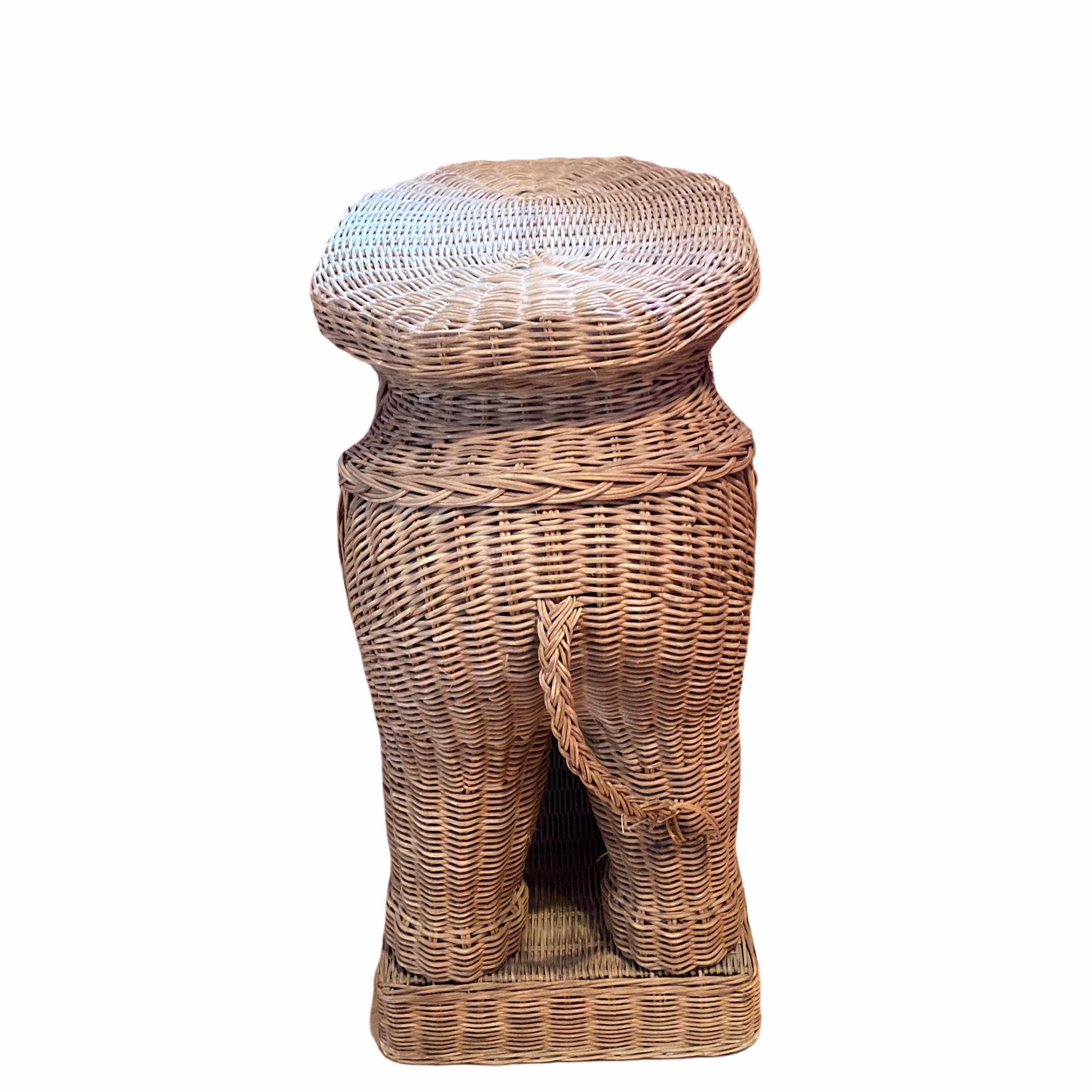 rattan elephant side table