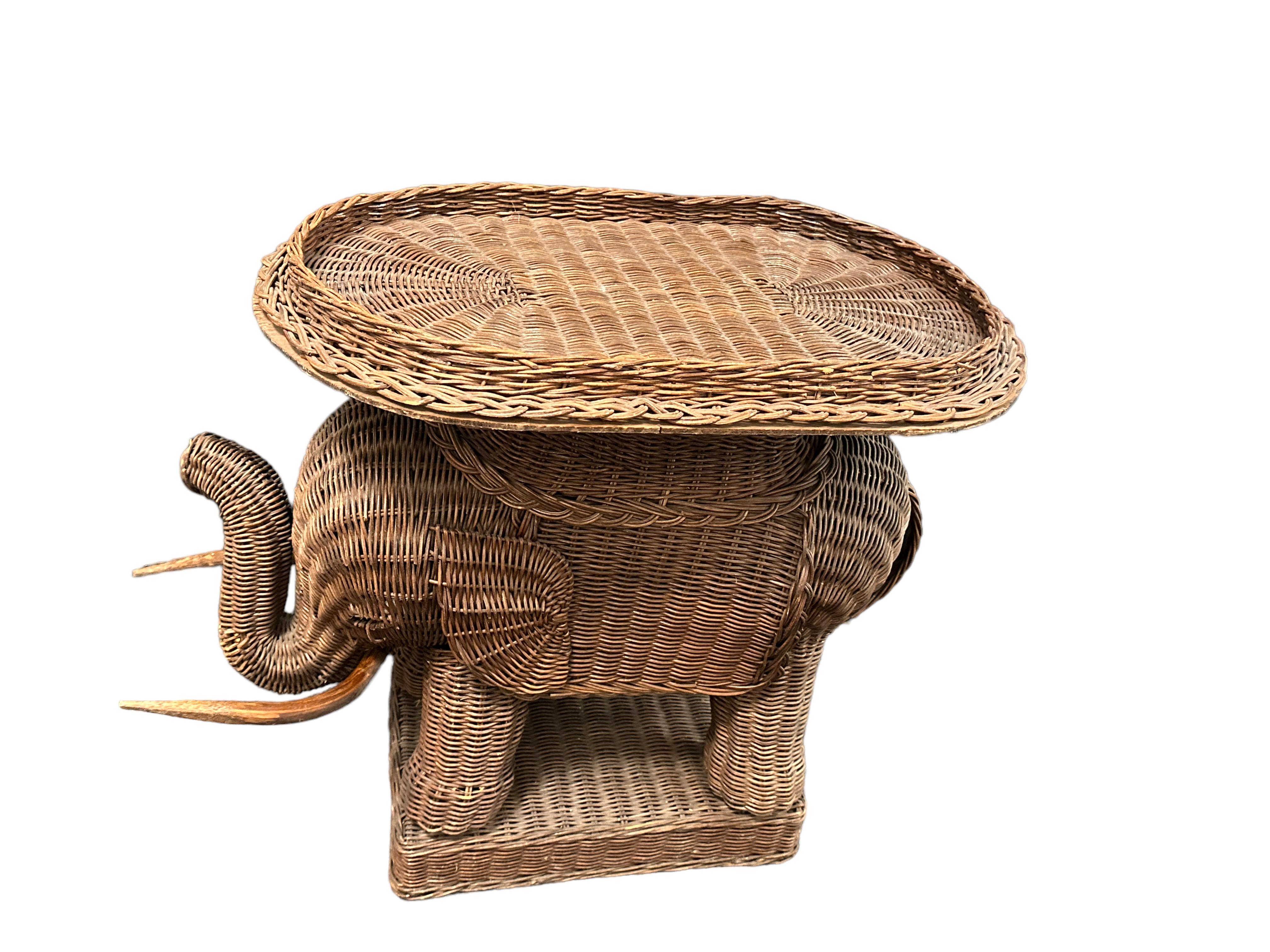 wicker elephant table