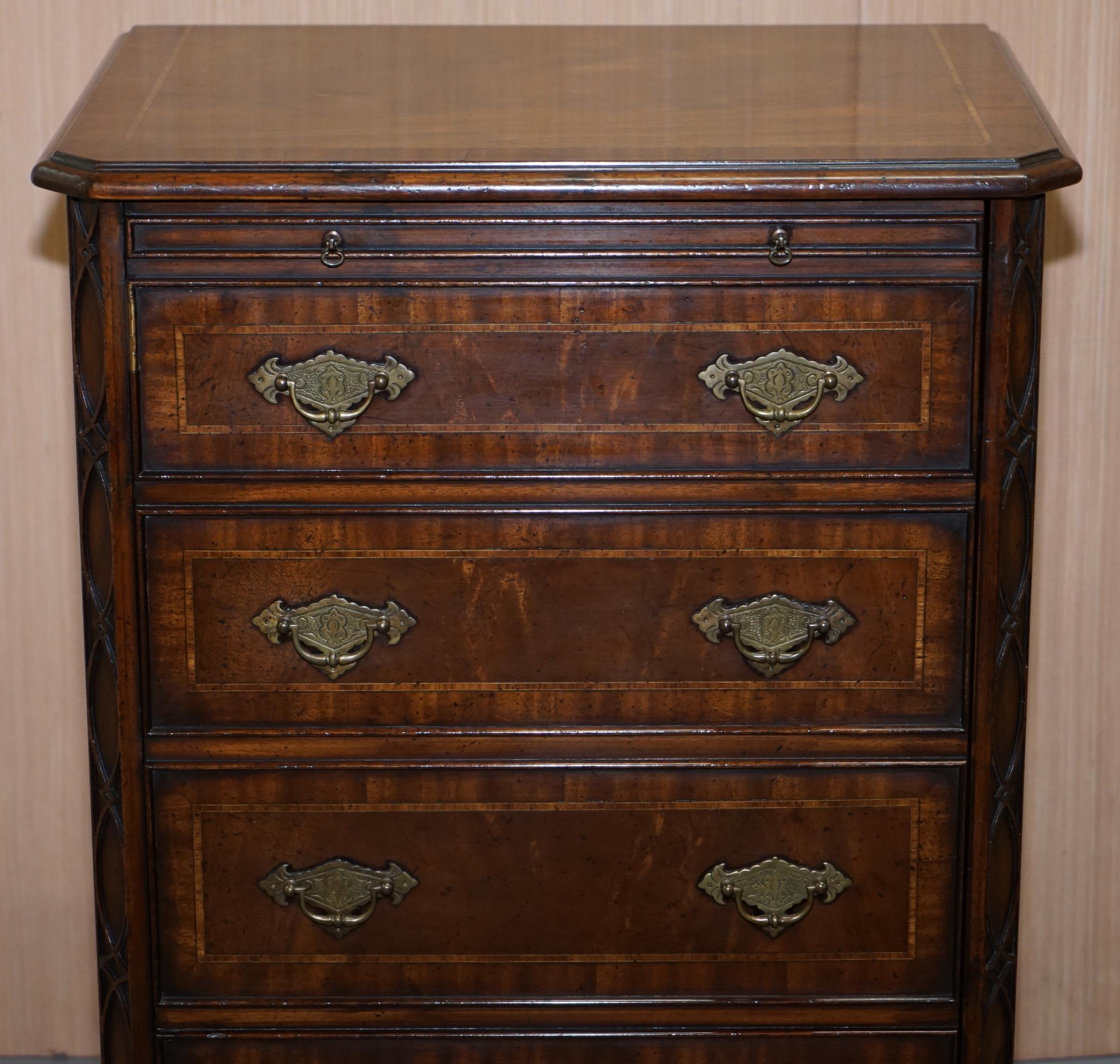 English Stunning Record Player Cabinet Cupboard Hidden as Regency Chest of Drawers