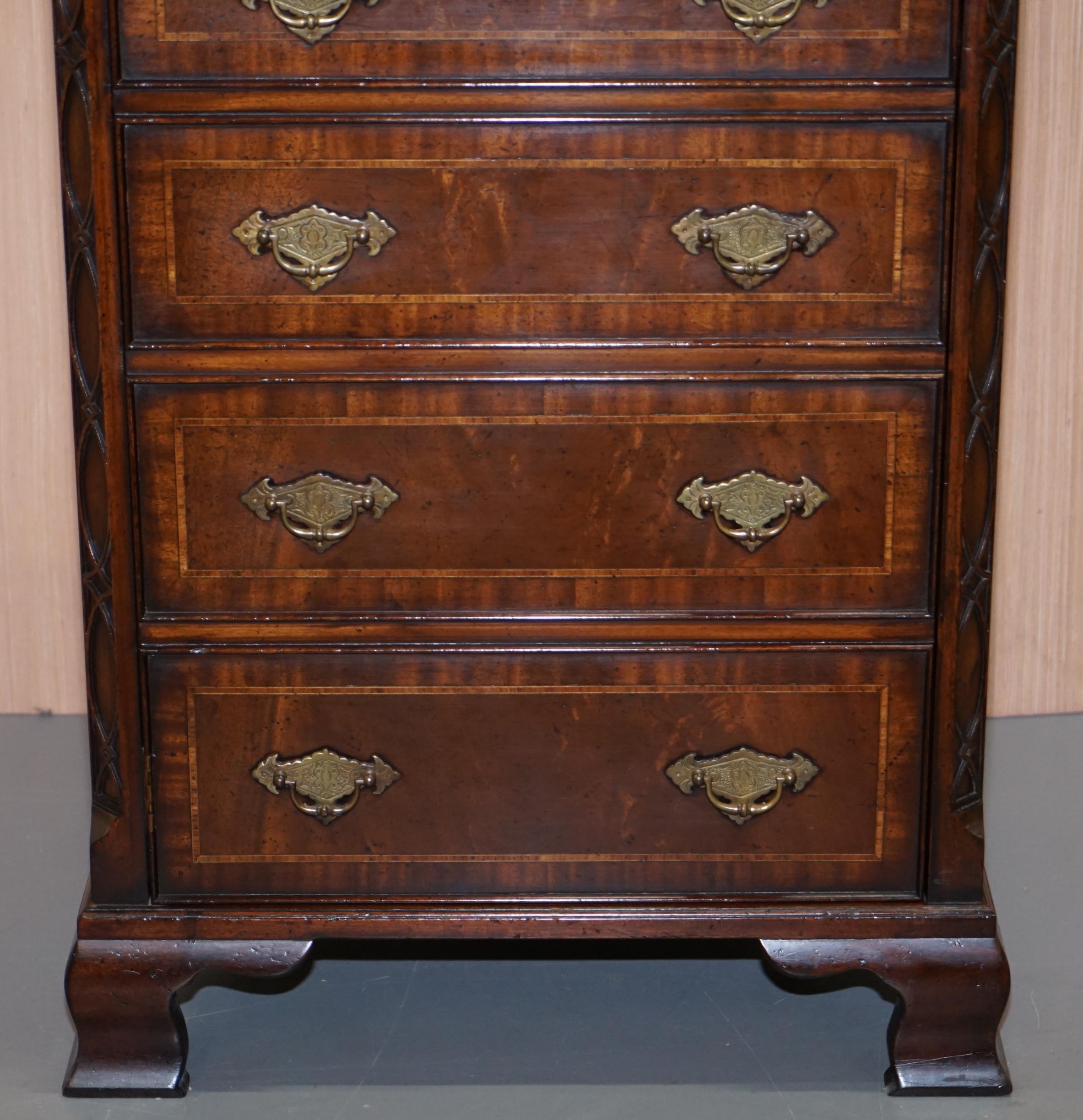 Hand-Crafted Stunning Record Player Cabinet Cupboard Hidden as Regency Chest of Drawers