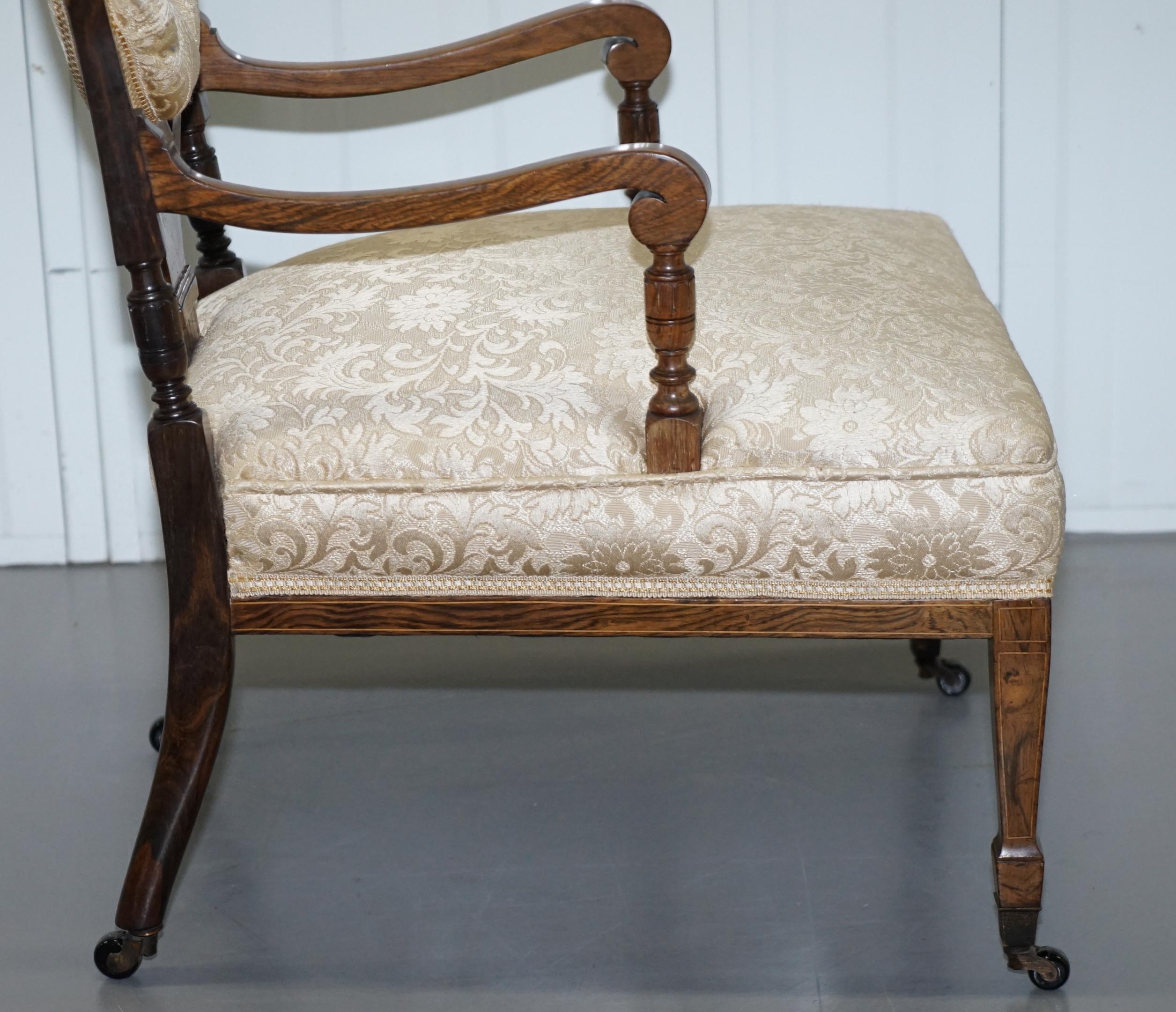 Stunning Redwood Sheraton Revival Chesterfield Library Armchair Part of a Suite For Sale 5