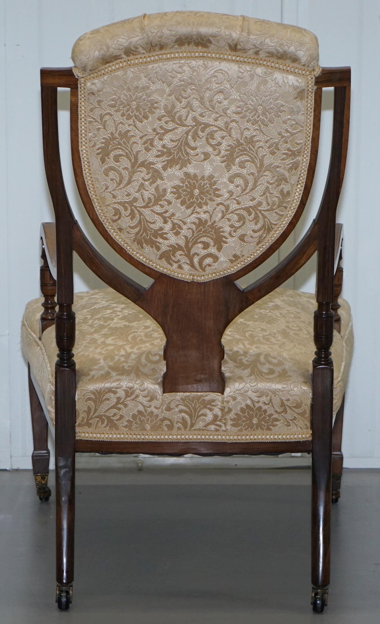 Stunning Redwood Sheraton Revival Chesterfield Library Armchair Part of a Suite For Sale 8