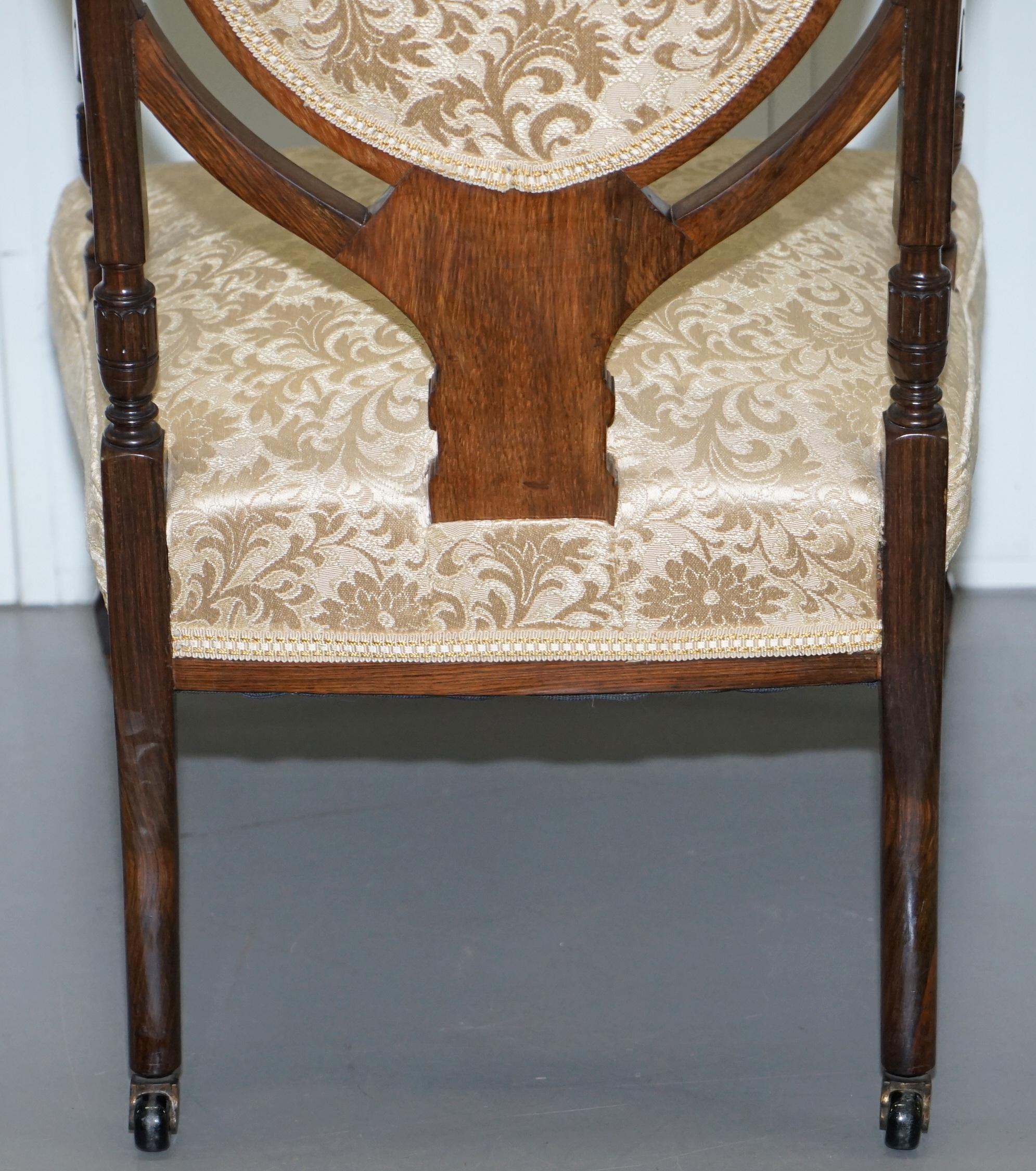 Stunning Redwood Sheraton Revival Chesterfield Library Armchair Part of a Suite For Sale 9