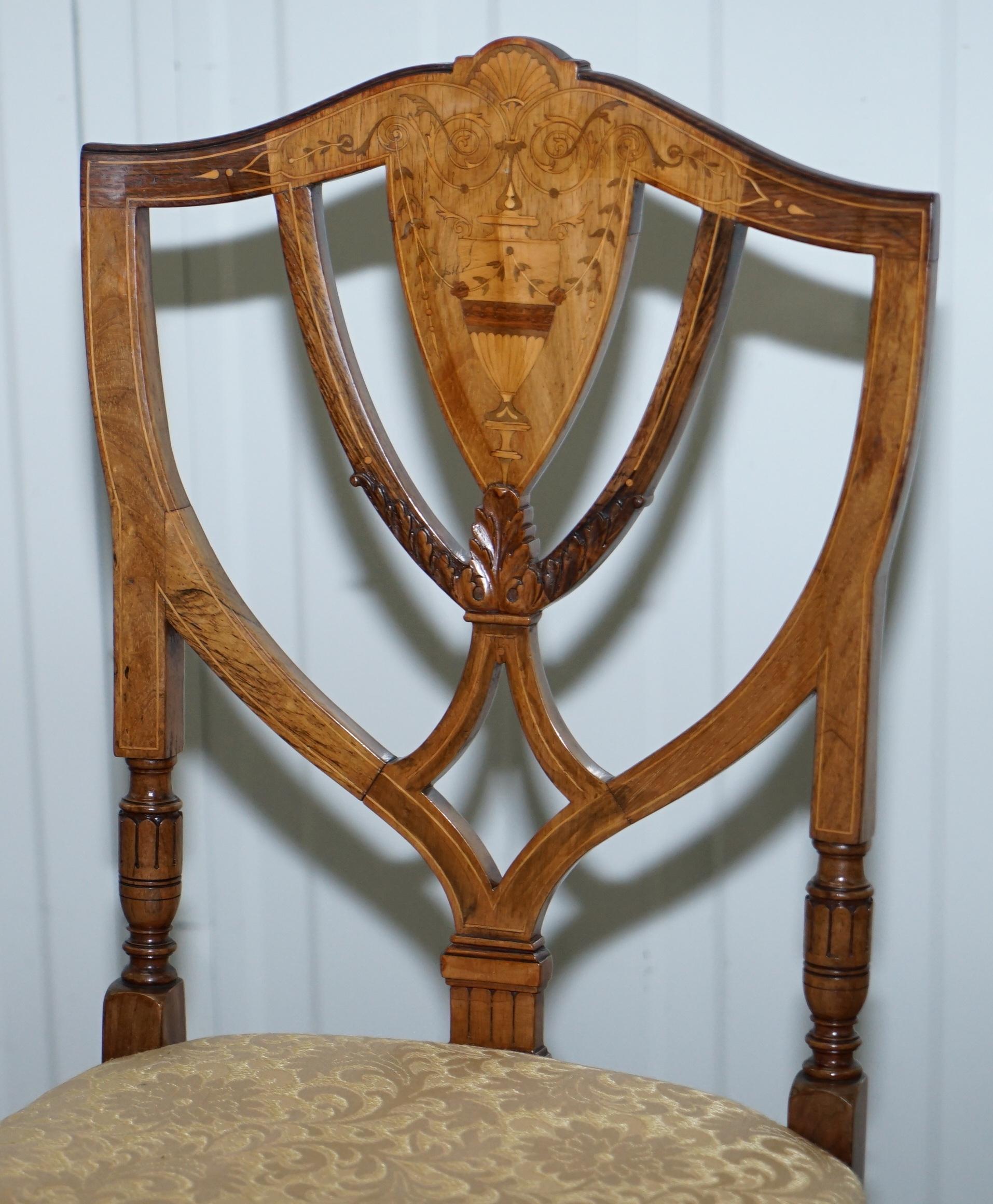 Edwardian Stunning Redwood Sheraton Revival Style Occasional Chair Part Lovely Suite