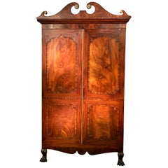 Antique Stunning Regency Period 19th Century Mahogany Channel Islands Wardrobe