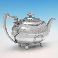 Stunning Regency Period Sterling Silver Teapot, Newcastle, 1815