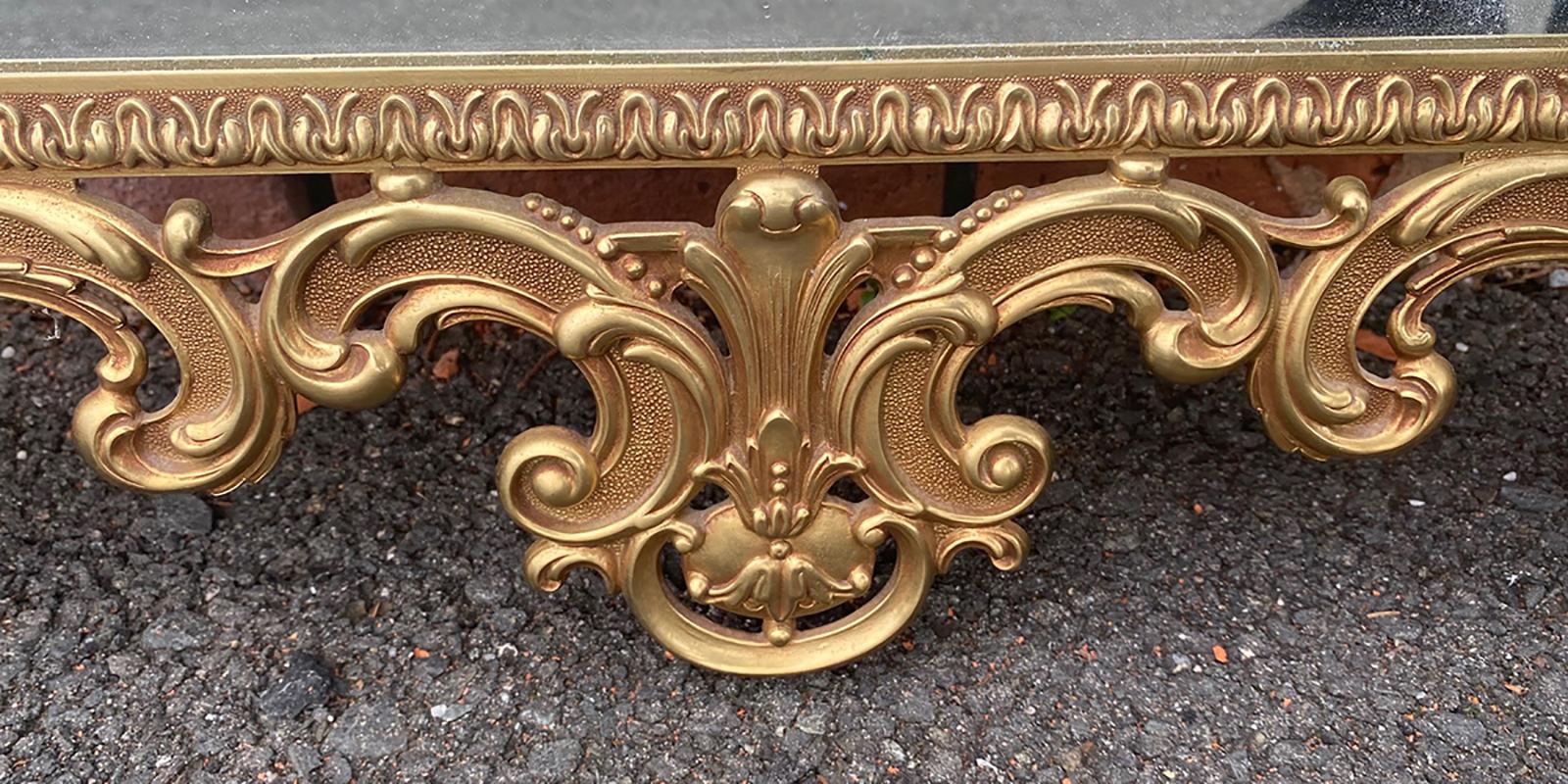 Stunning Regency Style Brass Console Table and Mirror For Sale 5